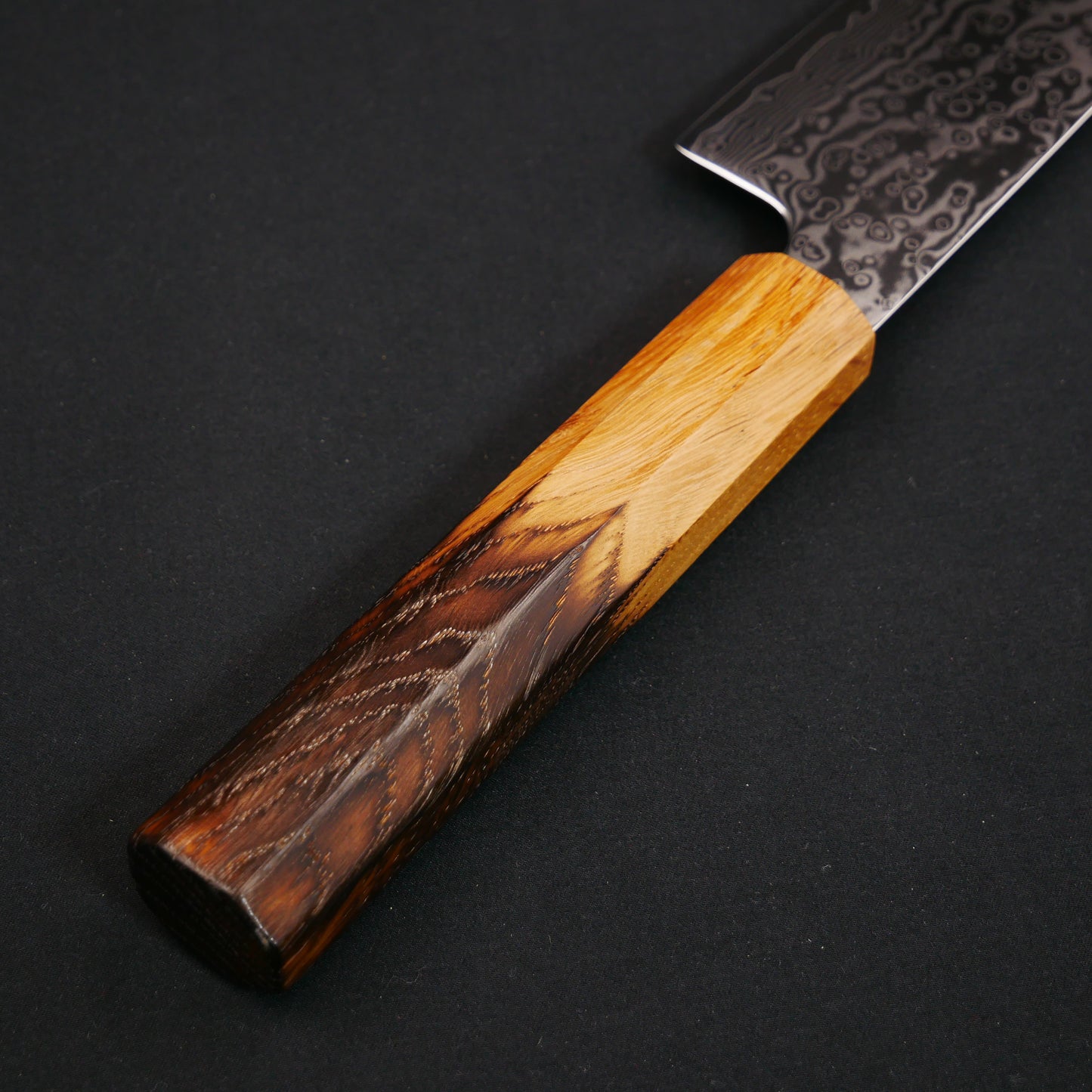 Molybdenum Vanadium Steel 67Layers Damascus Santoku Oak Octagonal Handle