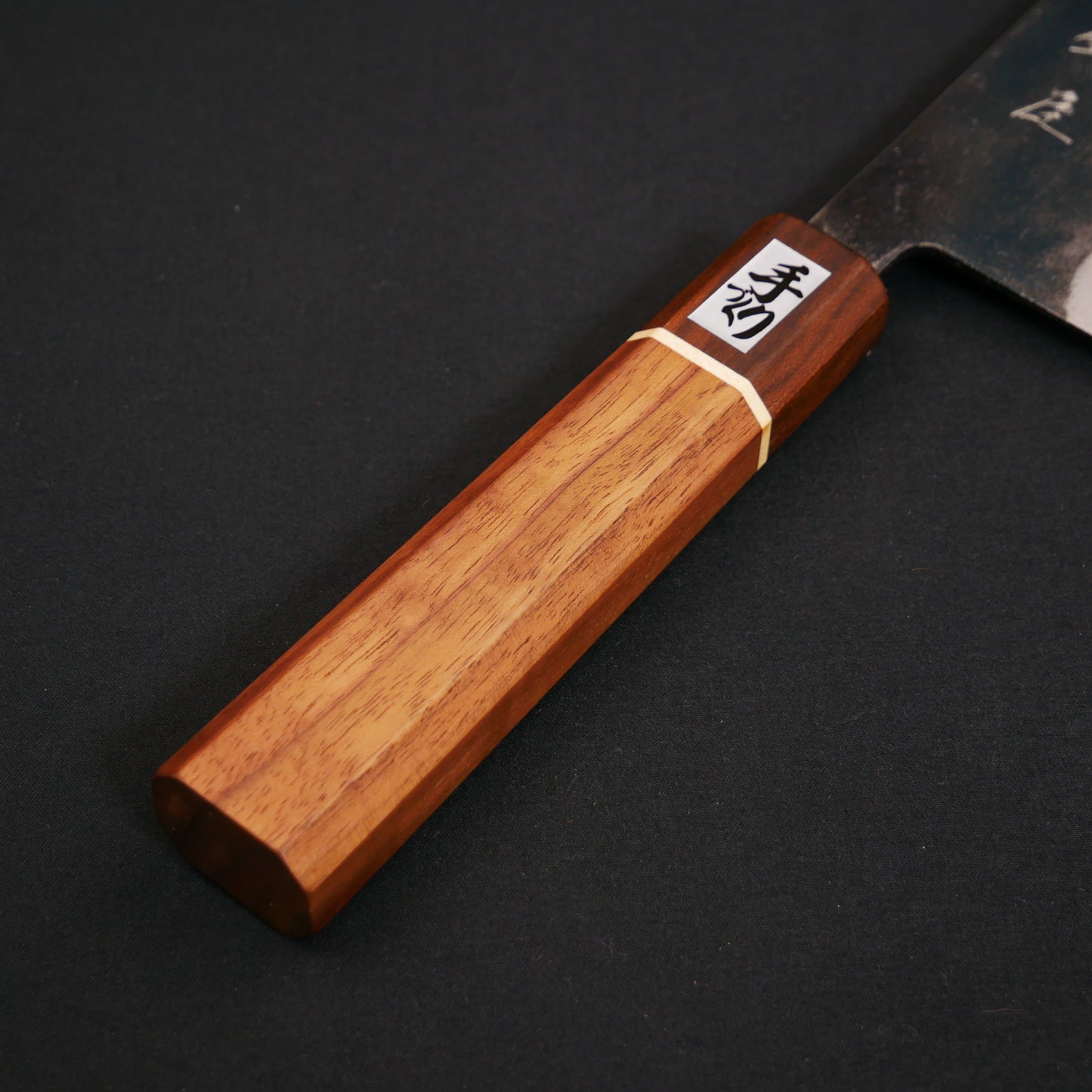 White#2 Carbon Steel Kurouchi Nakiri Walnut Octagonal Handle