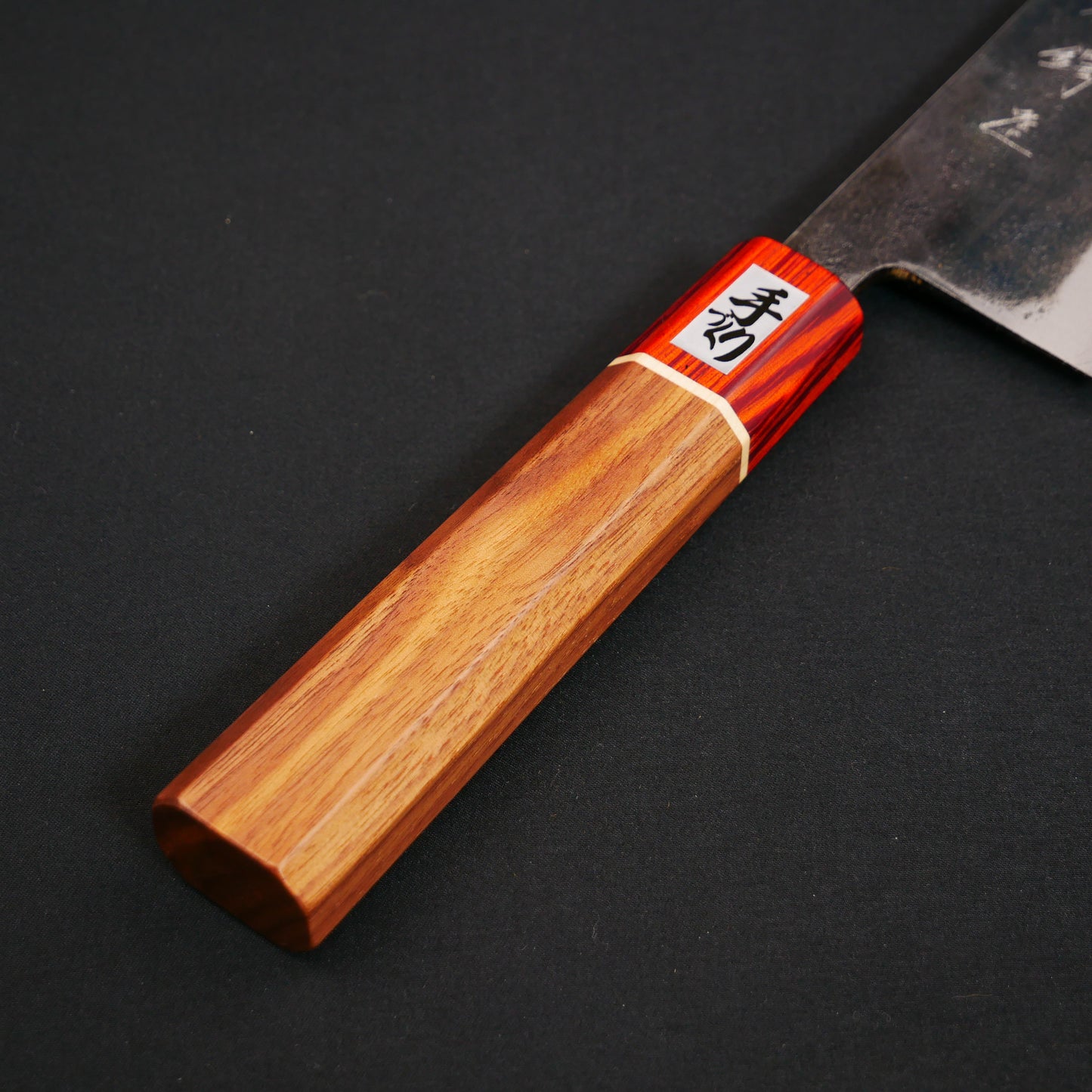White#2 Carbon Steel Kurouchi Nakiri Walnut Octagonal Handle