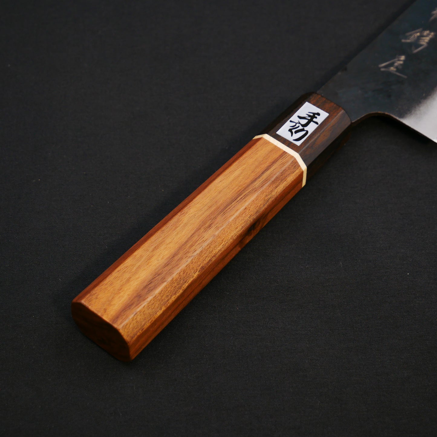 Blue#1 Carbon Steel Kurouchi StainlessClad Kiritsuke Gyuto Walnut Octagonal Handle