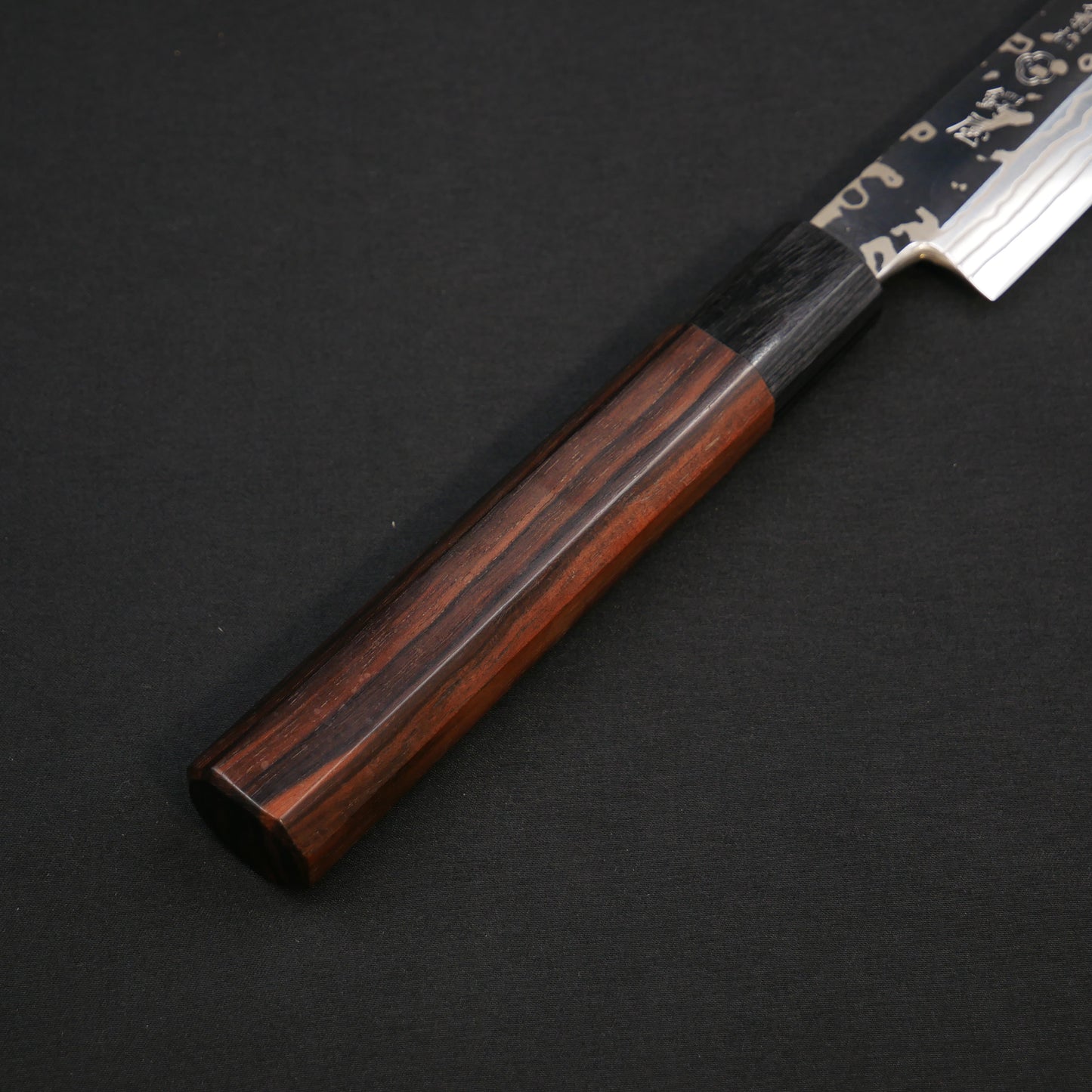Yoshida Hamono ZDP189 Damascus Yanagiba Ebony Octagonal Handle