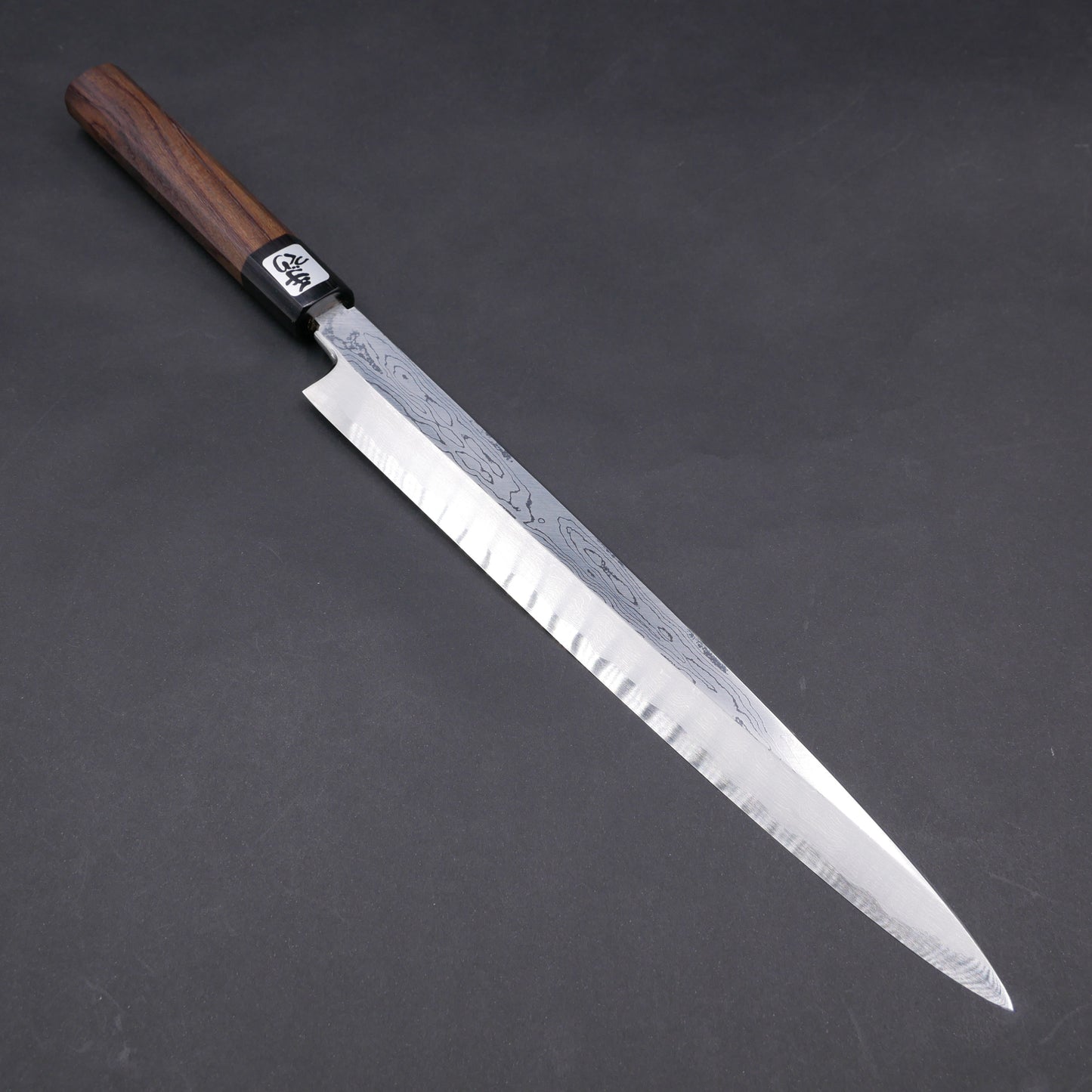 Blue#2 Carbon Steel Suminagashi Yanagiba Rosewood Octagonal Handle