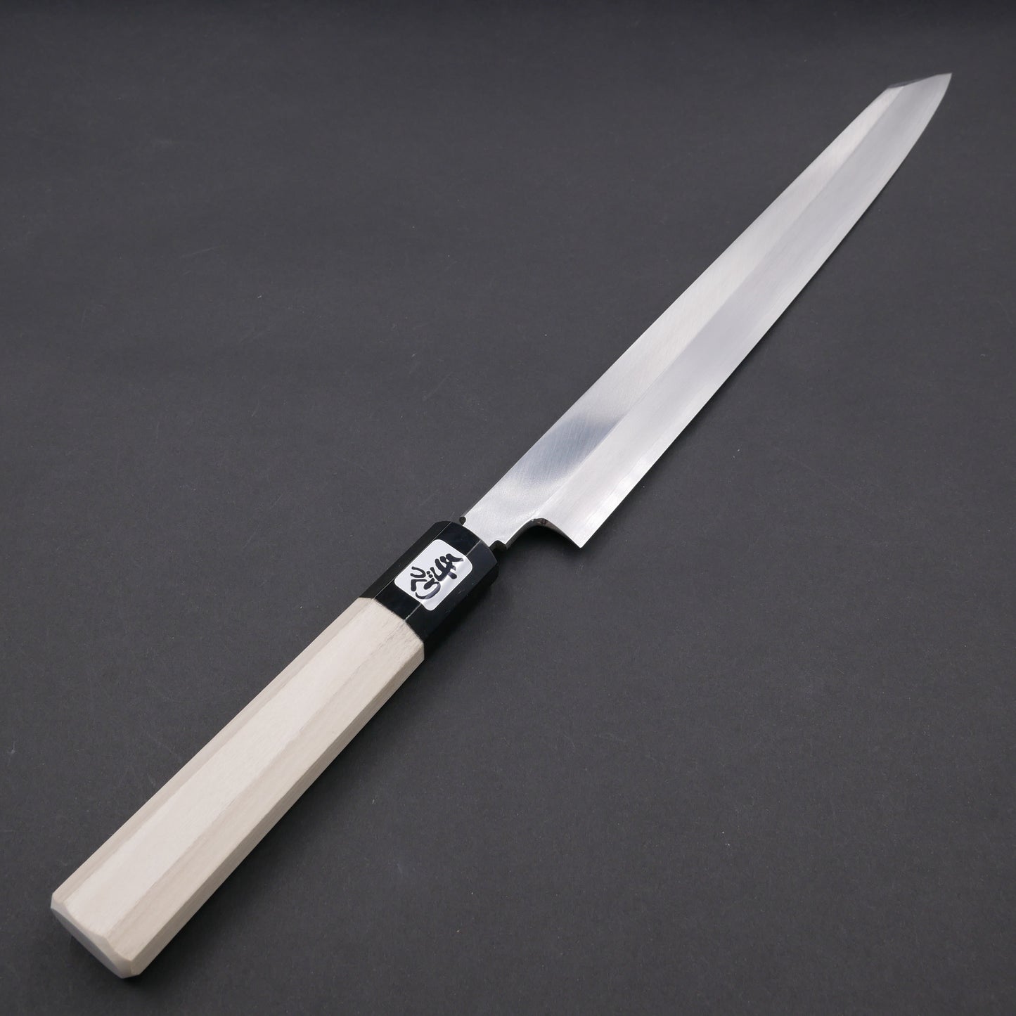 Silver#3 Stainless Steel Fine-Finish Kiritsuke Yanagiba Magnolia Octagonal Handle