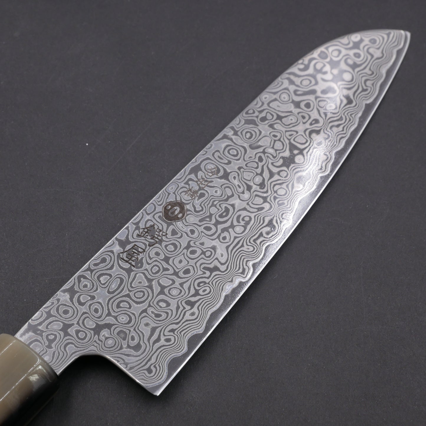 Molybdenum Vanadium Steel 67Layers Damascus Santoku Ebony Octagonal Handle