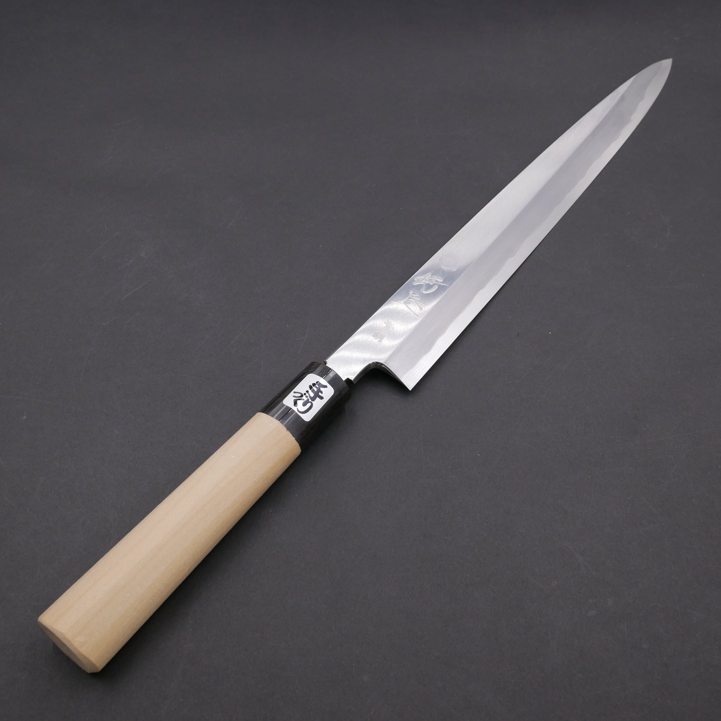 Blue#2 Carbon Steel Fine-Finish Yanagiba Magnolia Handle (Thin Blade)