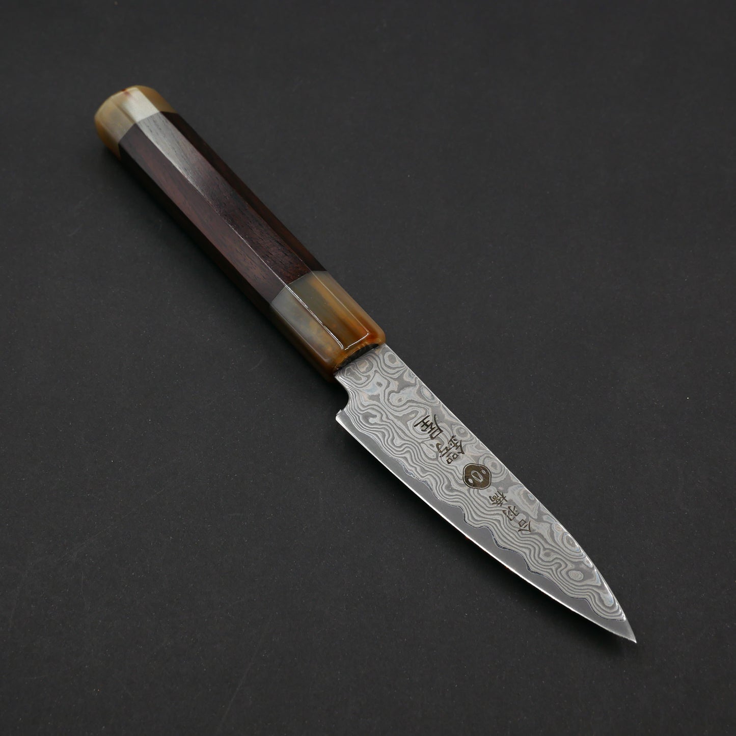 Molybdenum Vanadium Steel 67Layers Damascus Paring Ebony Octagonal Handle