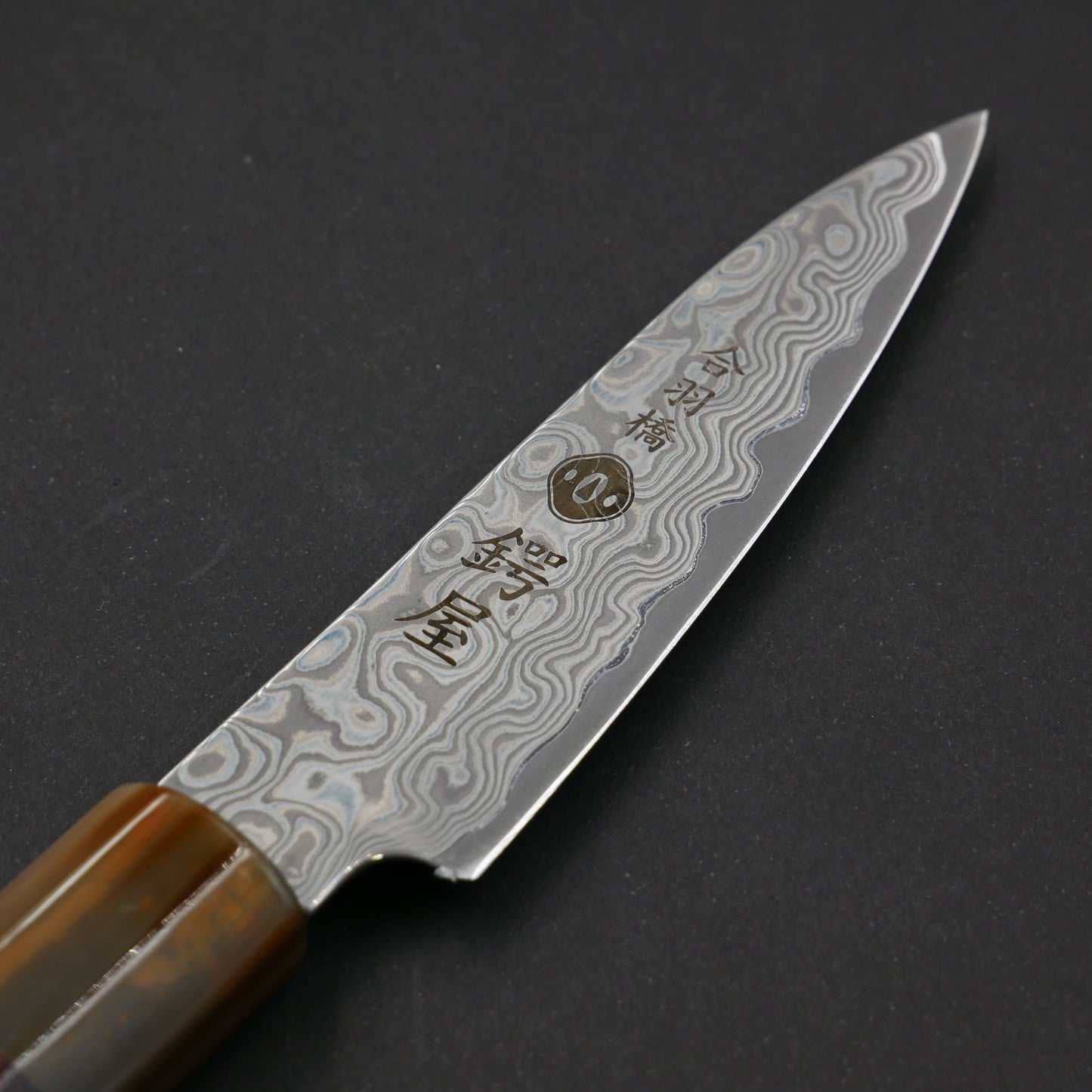 Molybdenum Vanadium Steel 67Layers Damascus Paring Ebony Octagonal Handle