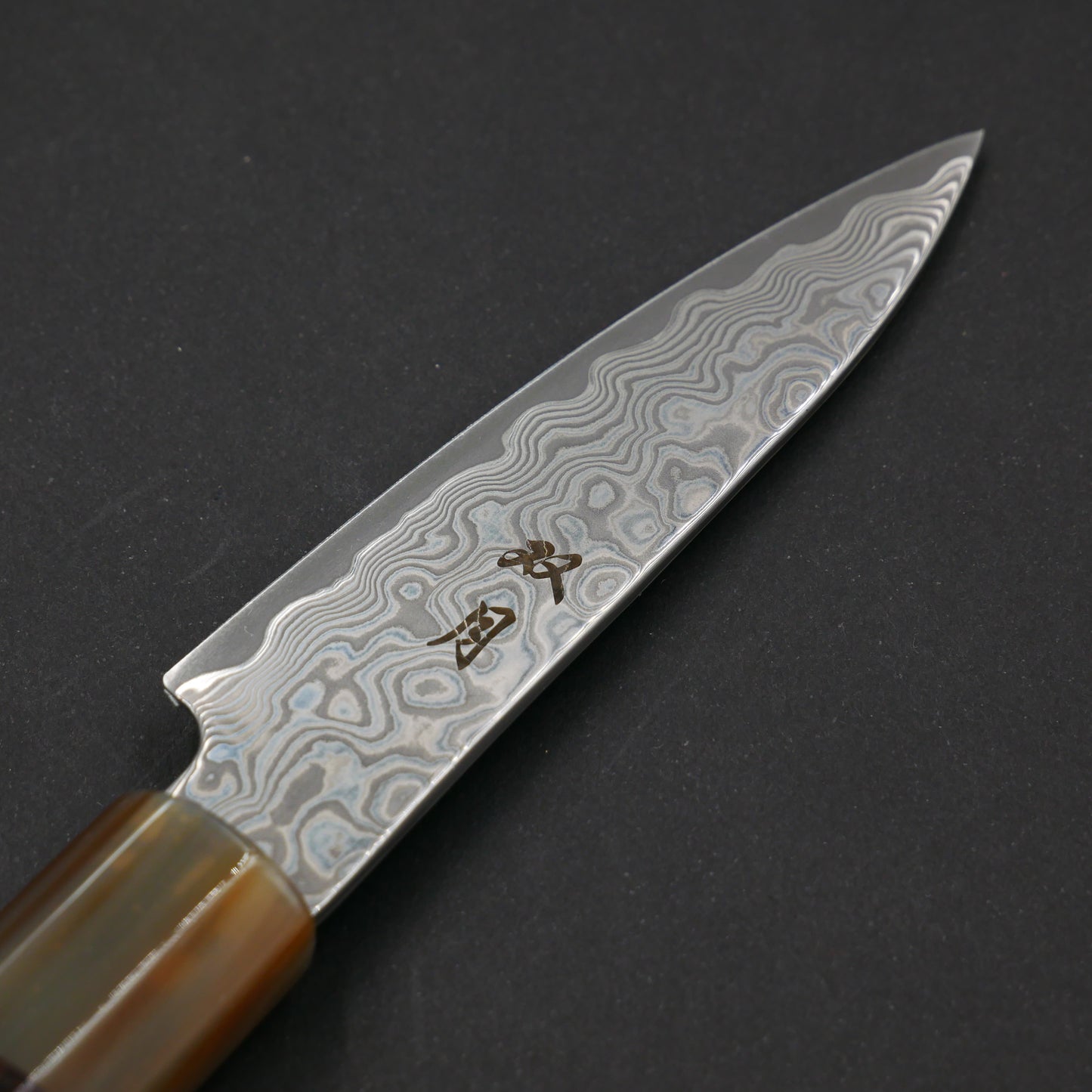 Molybdenum Vanadium Steel 67Layers Damascus Paring Ebony Octagonal Handle