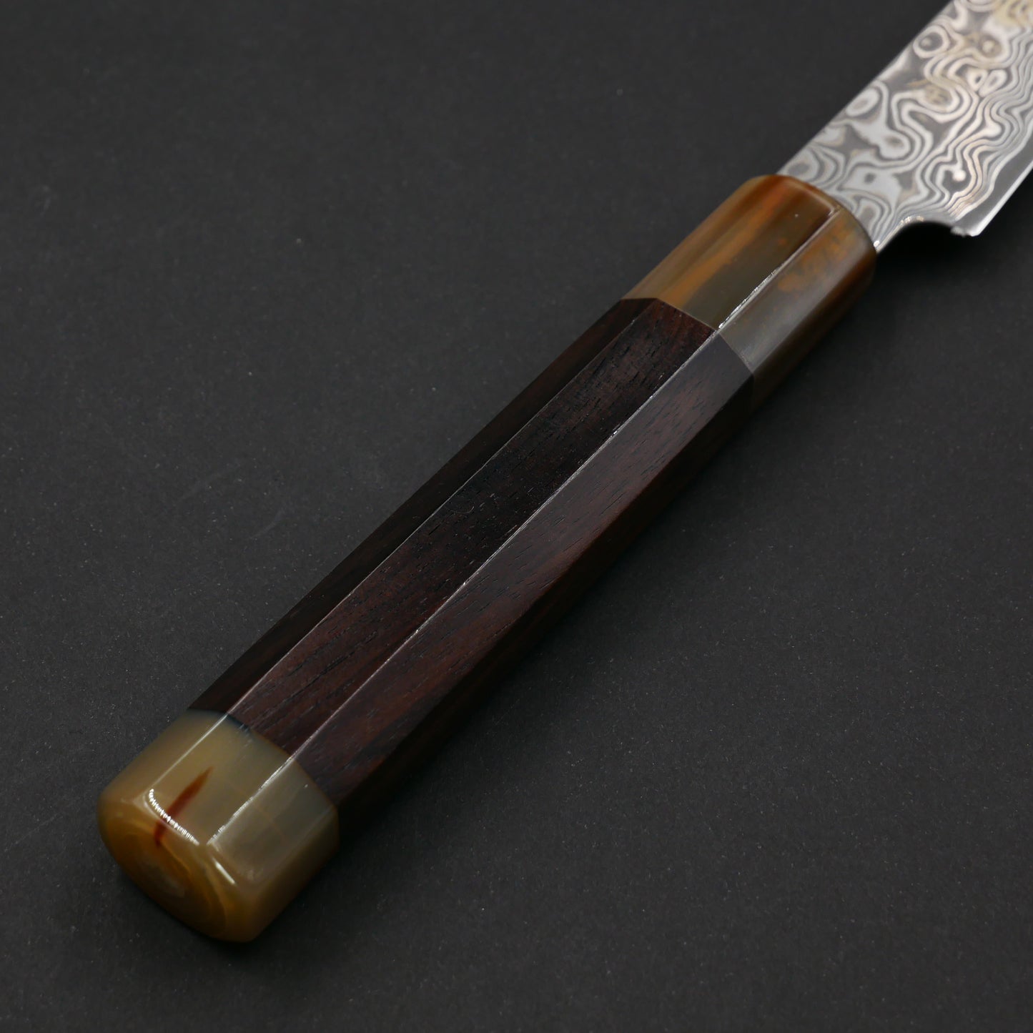 Molybdenum Vanadium Steel 67Layers Damascus Paring Ebony Octagonal Handle