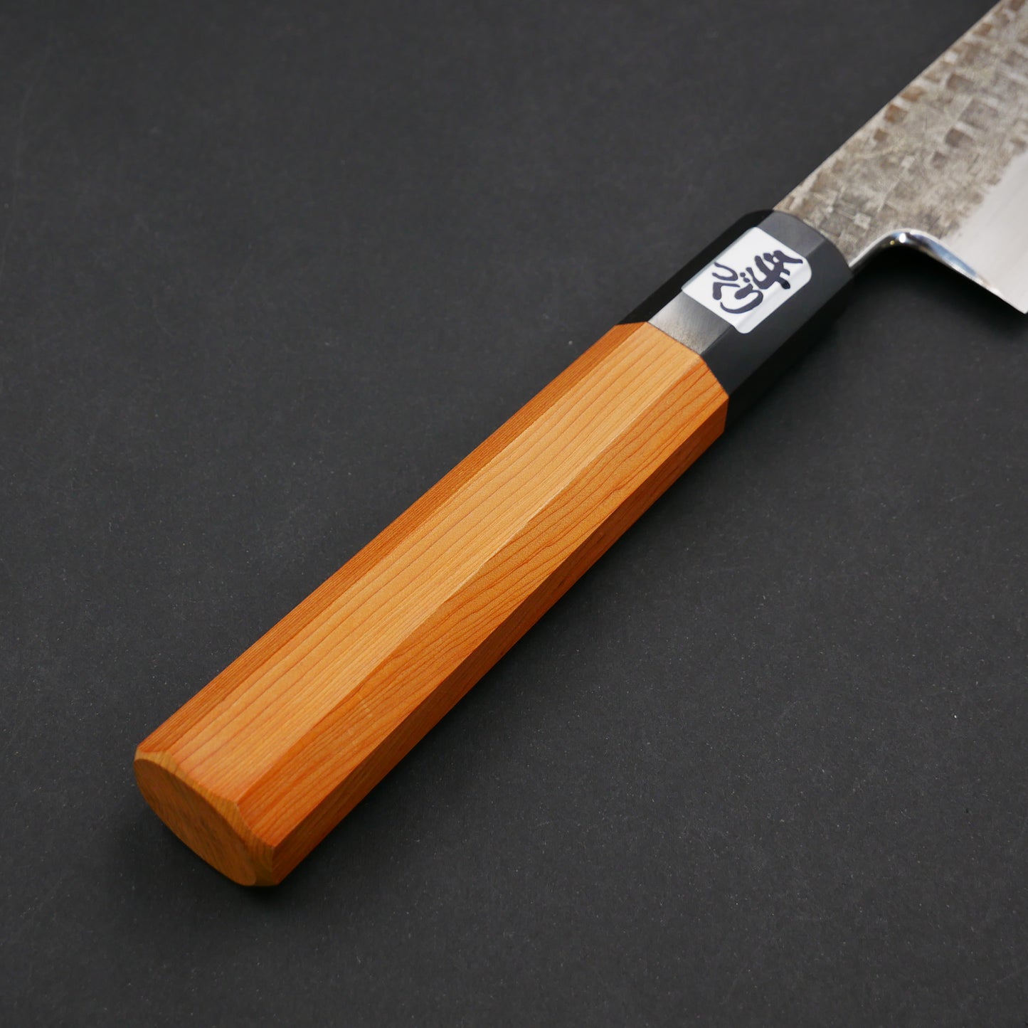 Silver#3 Stainless Steel Kurouchi Tsuchime Gyuto Japanese Yew Octagonal Handle