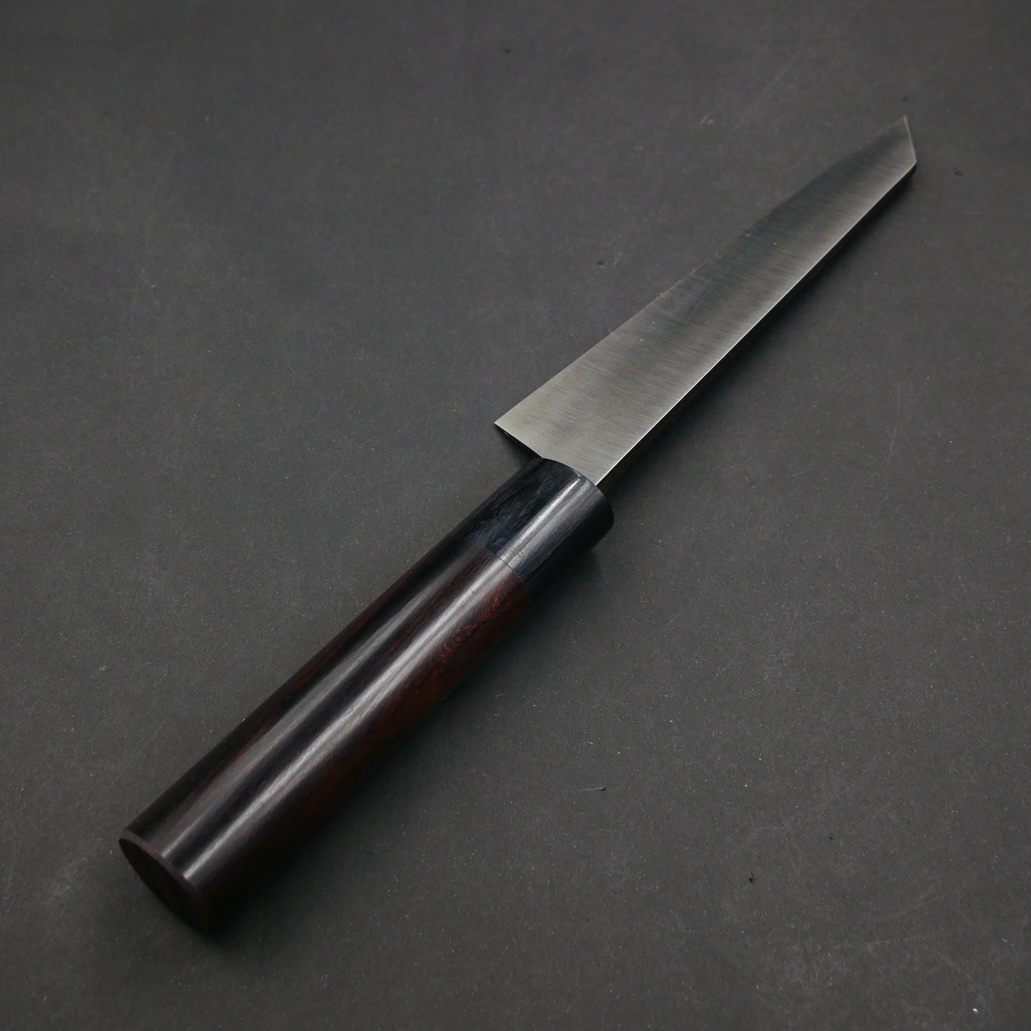 "Tanegashima" Blue#2 Carbon Steel Kurouchi Honesuki Rosewood Handle