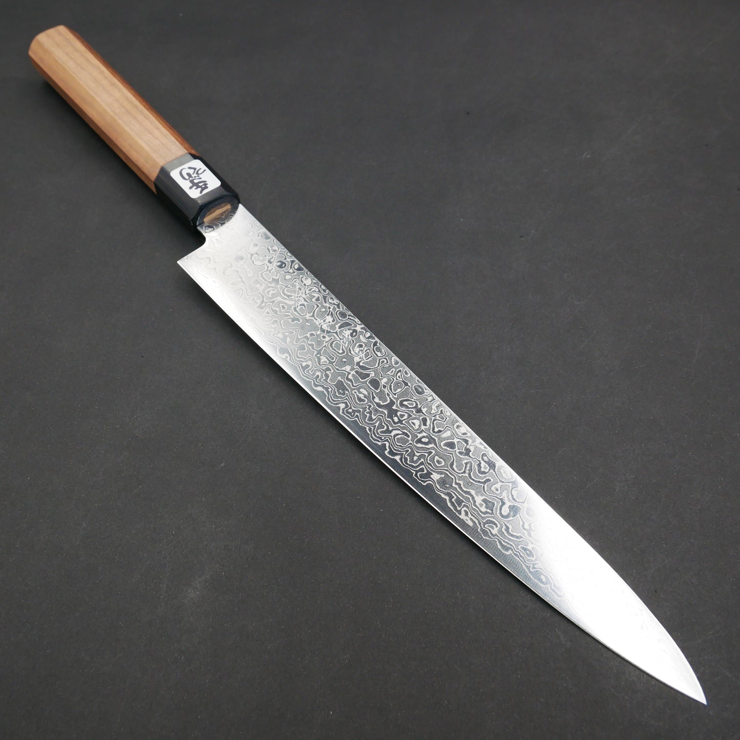 AUS10 Damascus Sujihiki Walnut Octagonal Handle