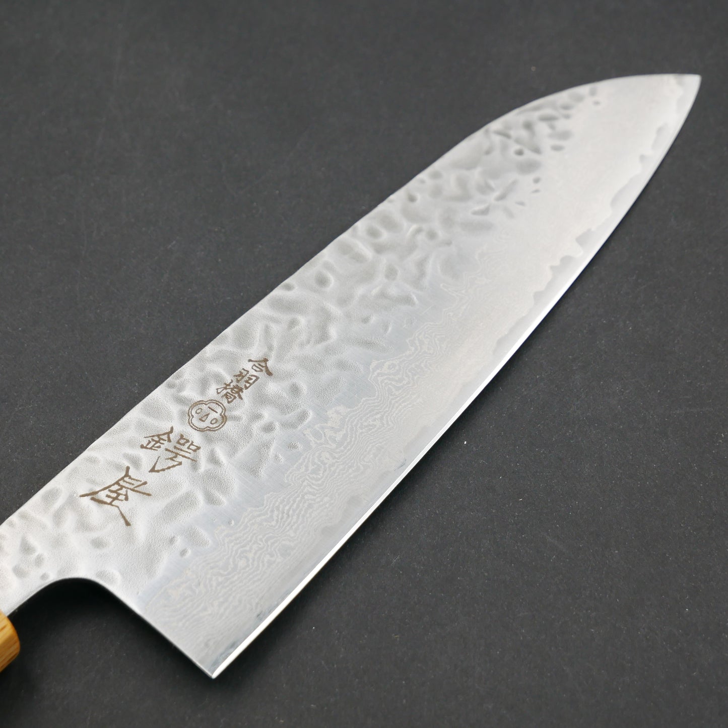 AUS10 Tsuchime Damascus Santoku Walnut Octagonal Handle