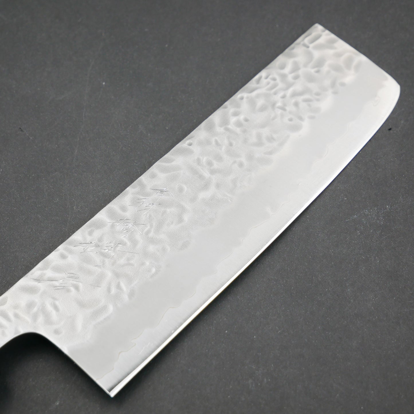 White#1 Carbon Steel Tsuchime Nakiri Walnut Octagonal Handle