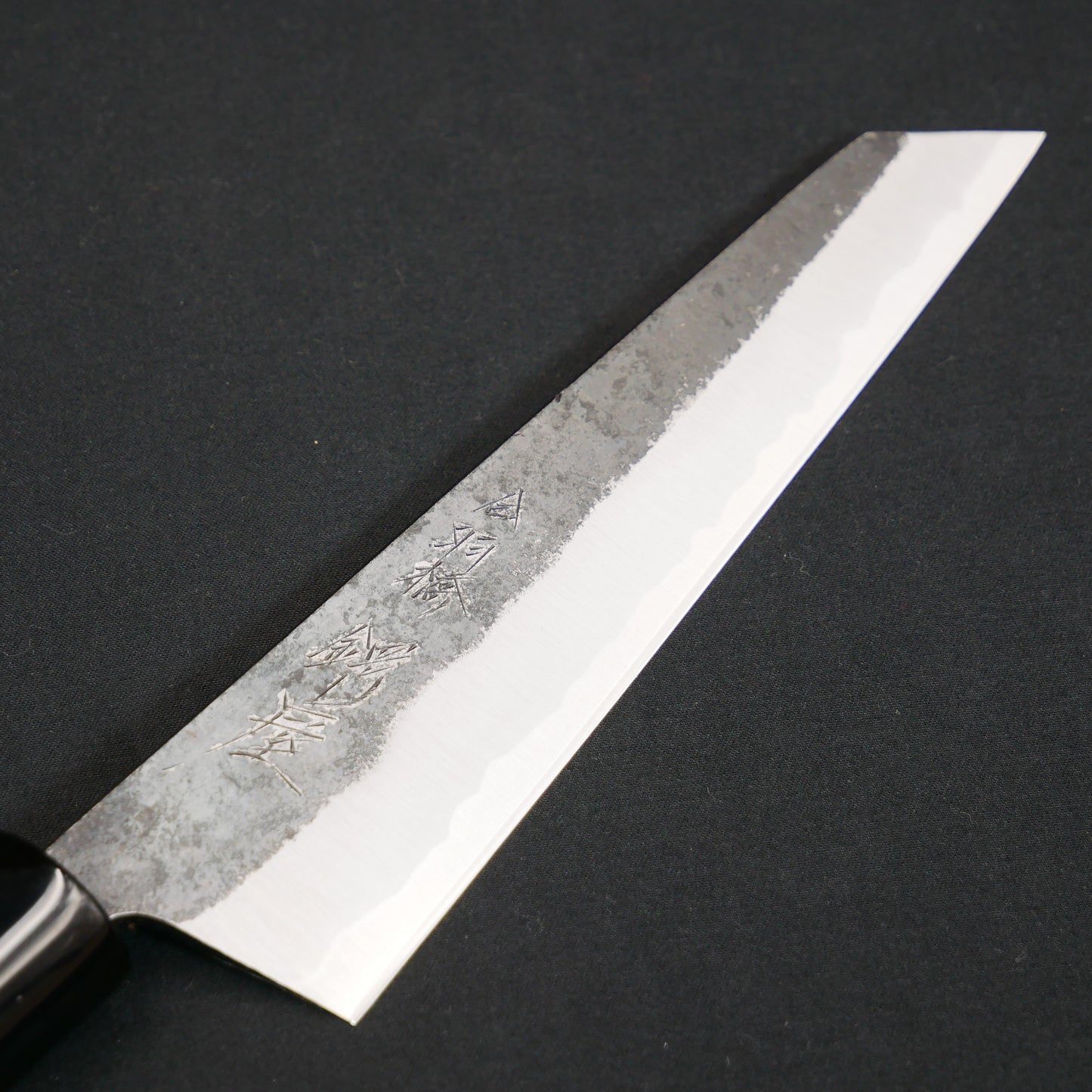 本種子島 青二鋼 黒打 骨スキ 紫檀柄 (両刃)