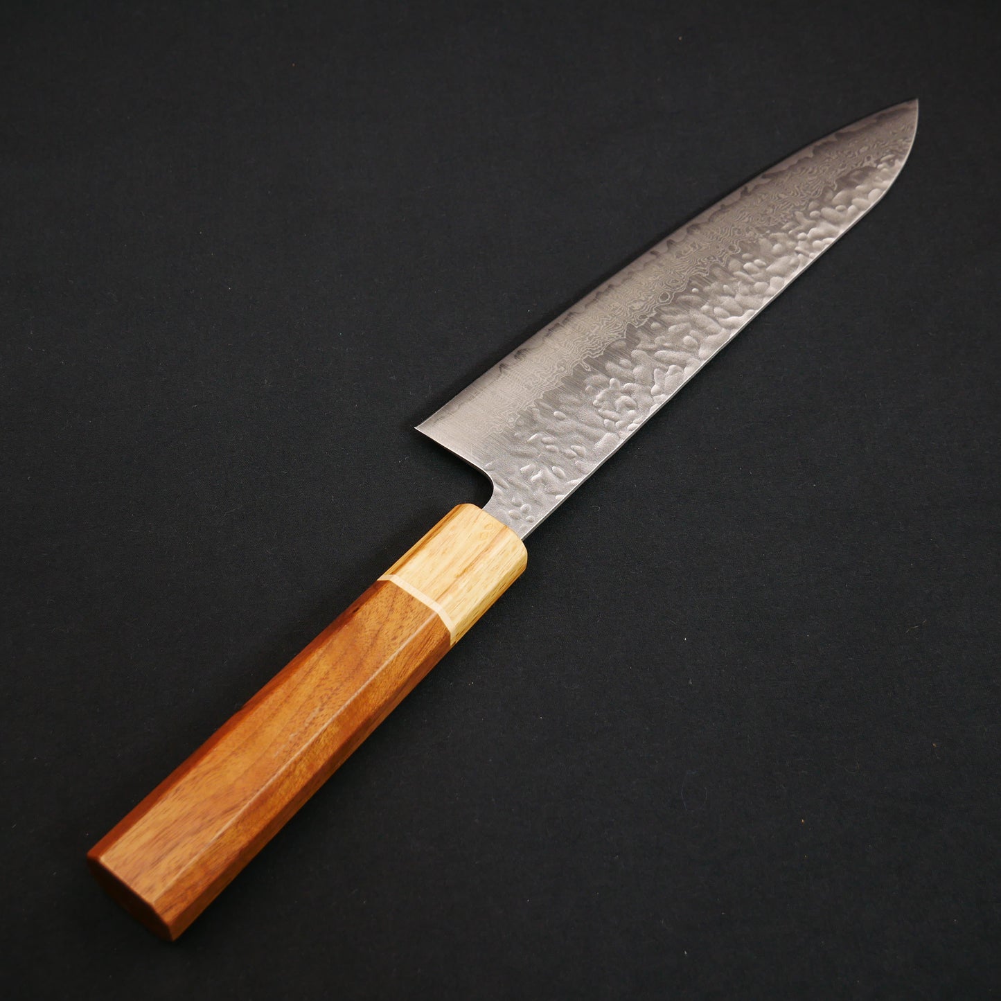 AUS10 Tsuchime Damascus Gyuto Walnut Octagonal Handle
