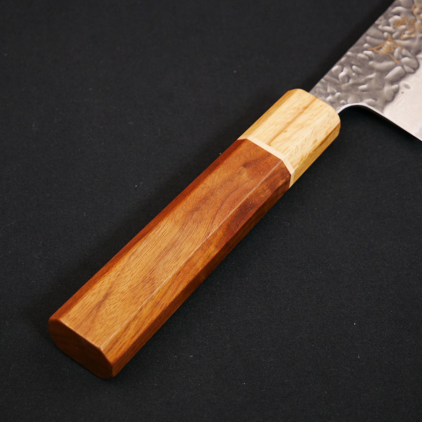 AUS10 Tsuchime Damascus Gyuto Walnut Octagonal Handle