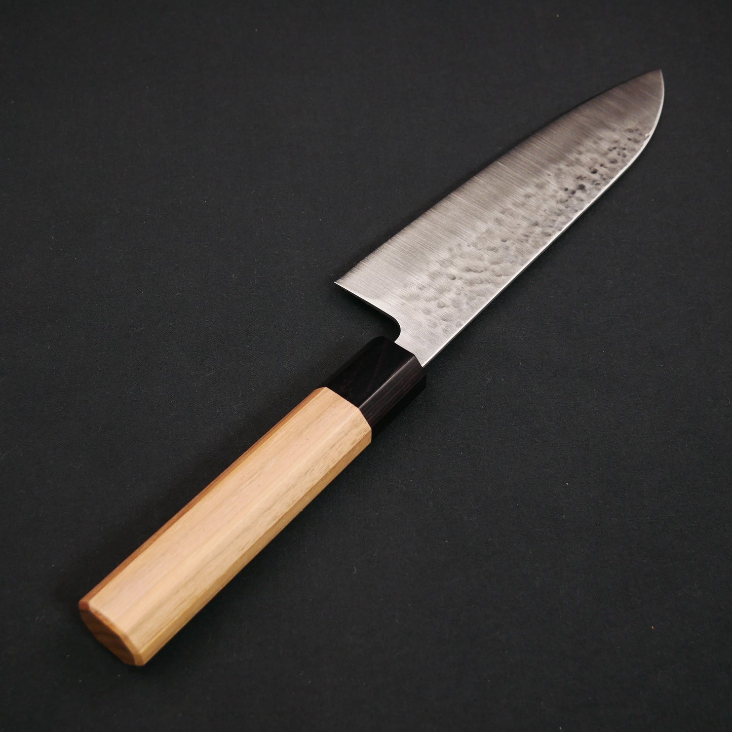 Molybdenum Vanadium Stainless Steel Tsuchime Santoku Walnut Octagonal Handle