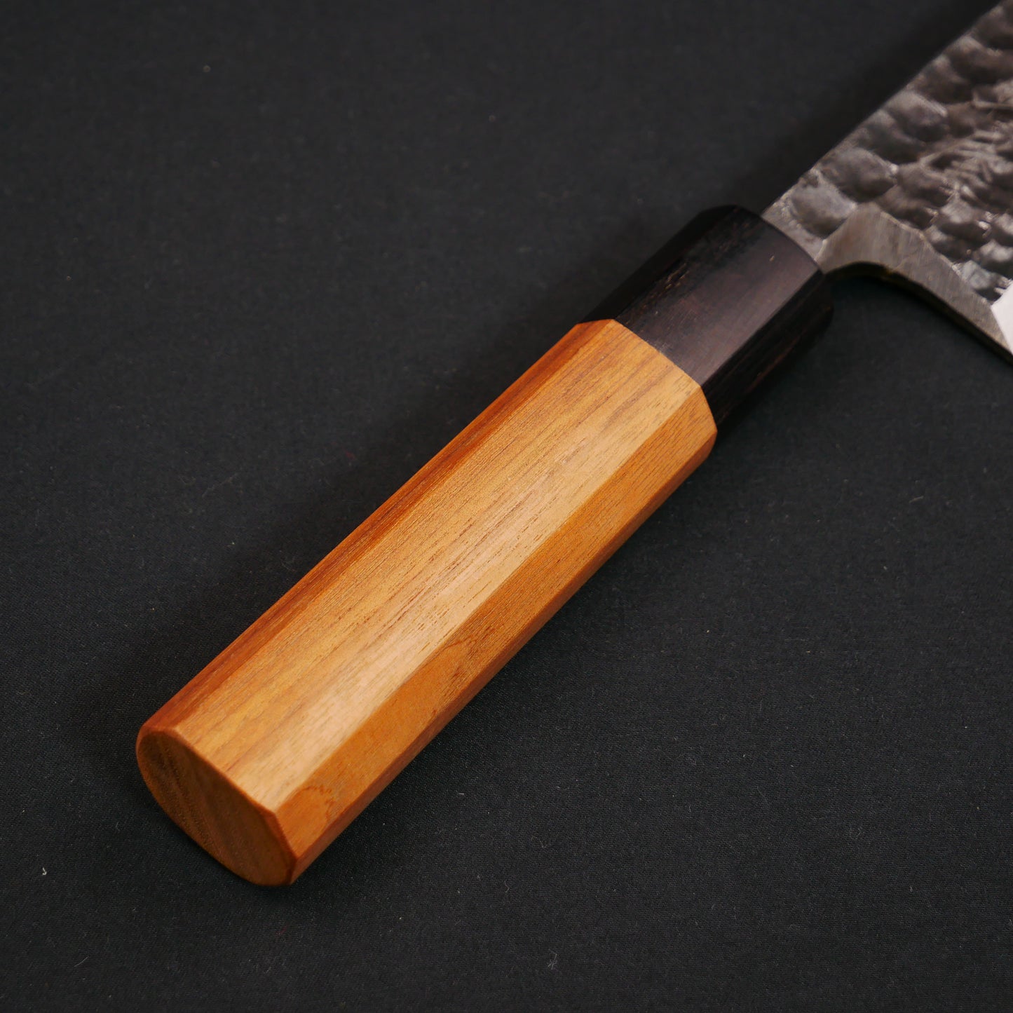 White#2 Carbon Steel Kurouchi Tsuchime Deba Walnut Octagonal Handle