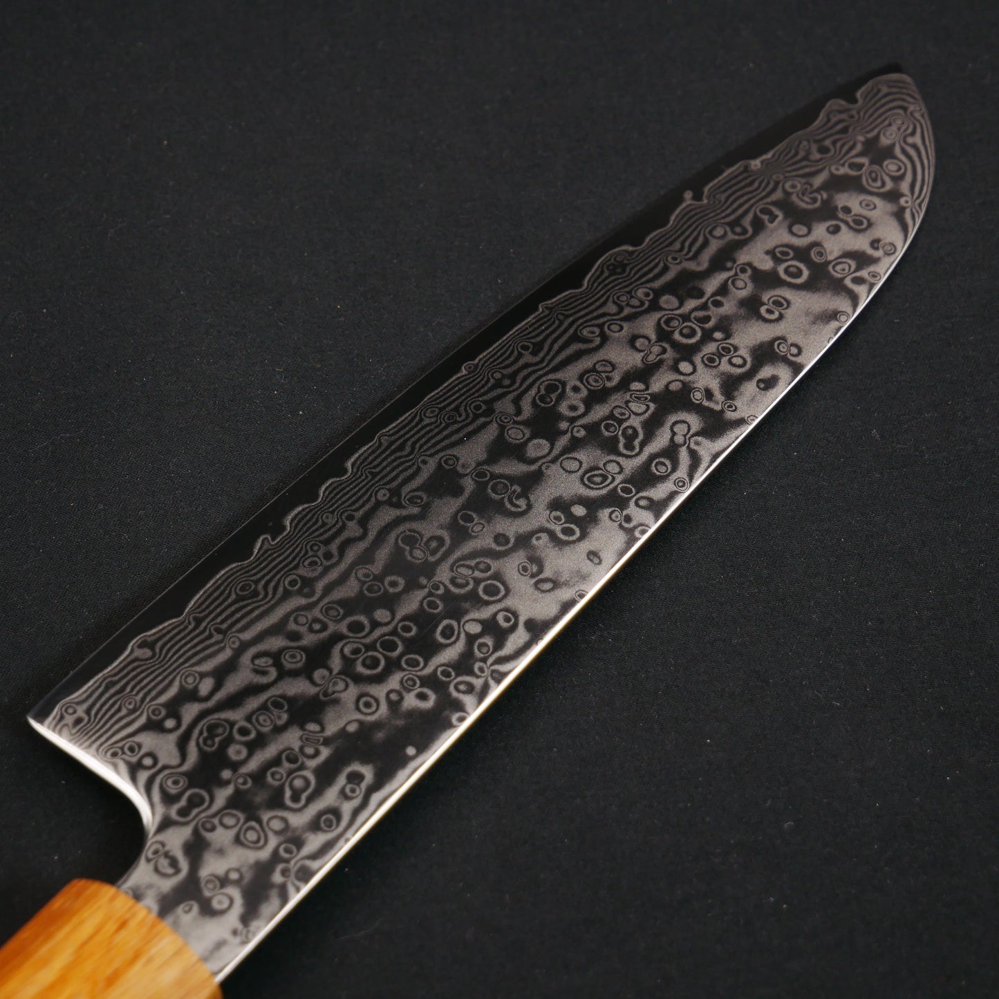 Molybdenum Vanadium Steel 67Layers Damascus Santoku Oak Octagonal Handle
