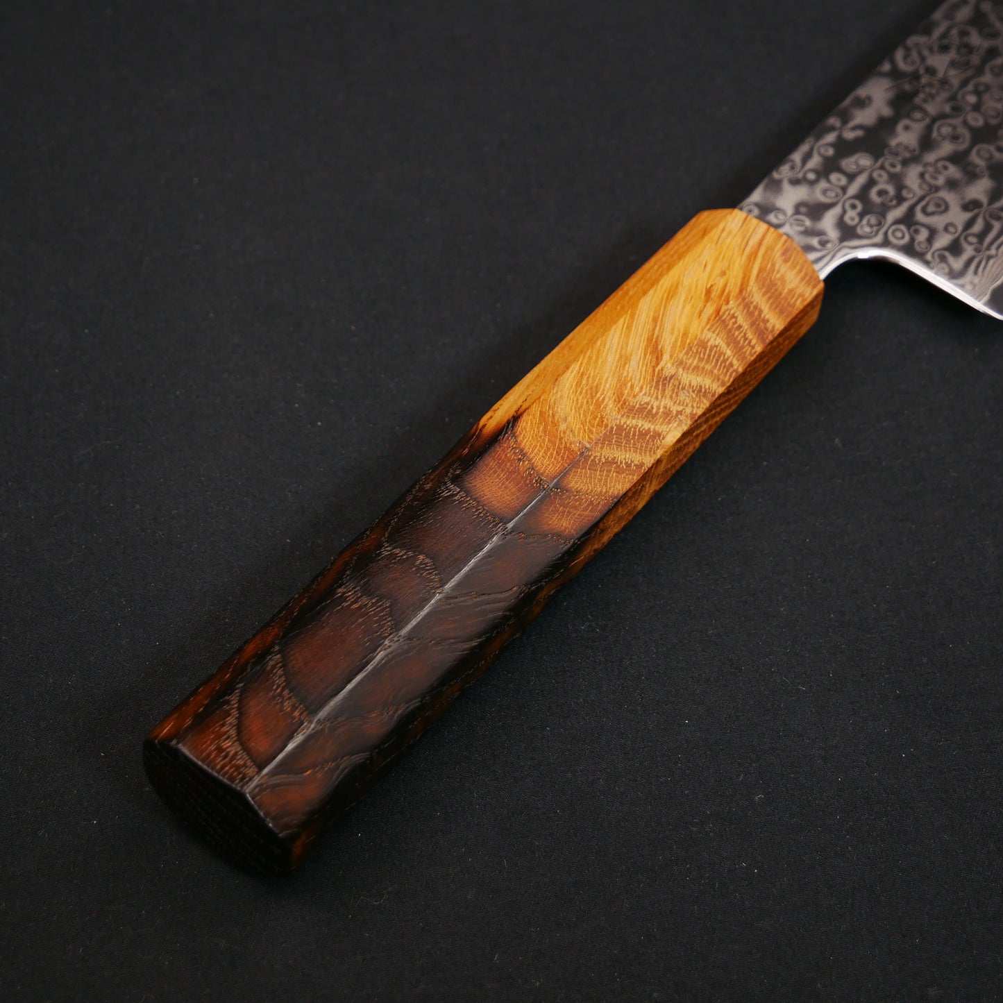 Molybdenum Vanadium Steel 67Layers Damascus Santoku Oak Octagonal Handle