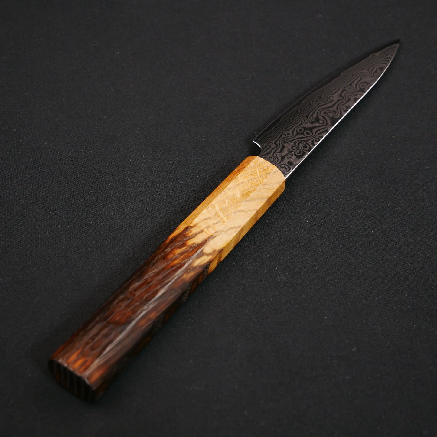 Molybdenum Vanadium Steel 67Layers Damascus Paring Oak Octagonal Handle