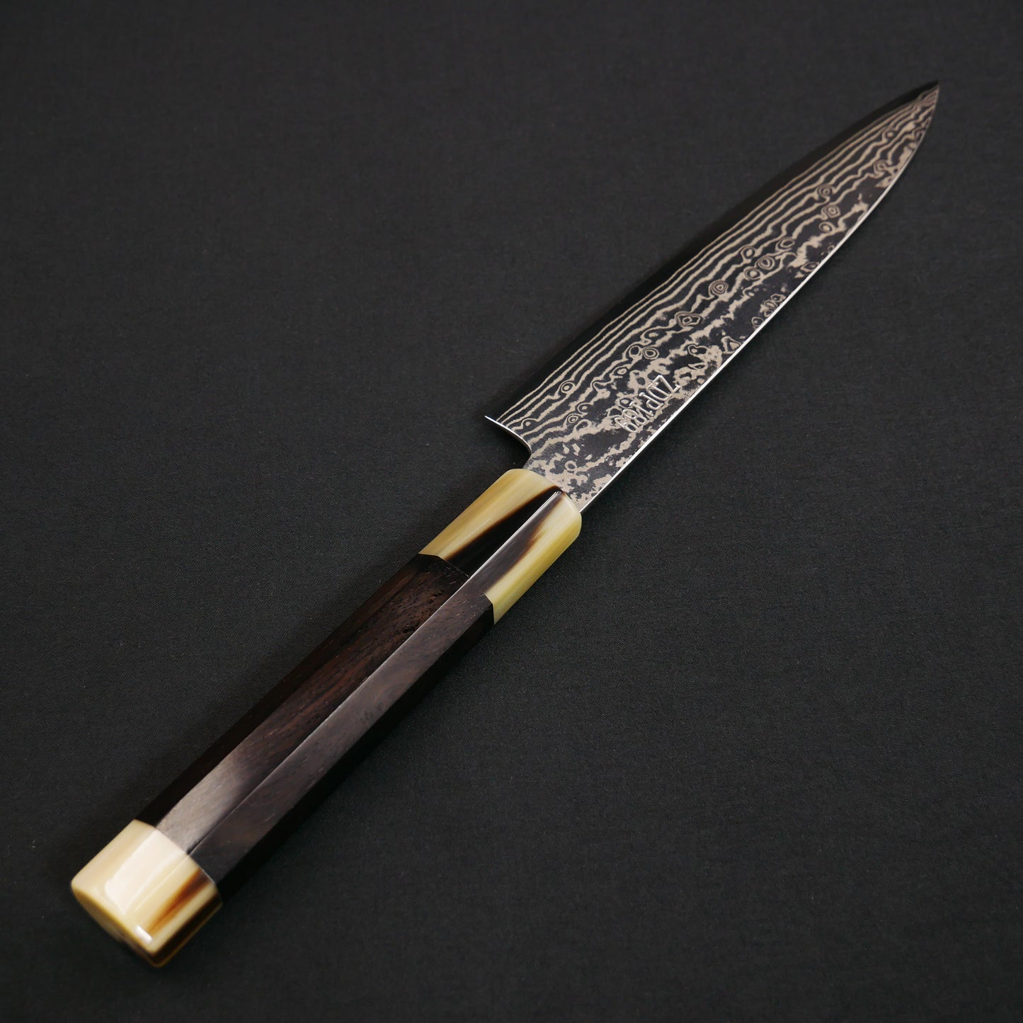 吉田刃物 ZDP189 ダマスカス ペティ 黒檀八角柄