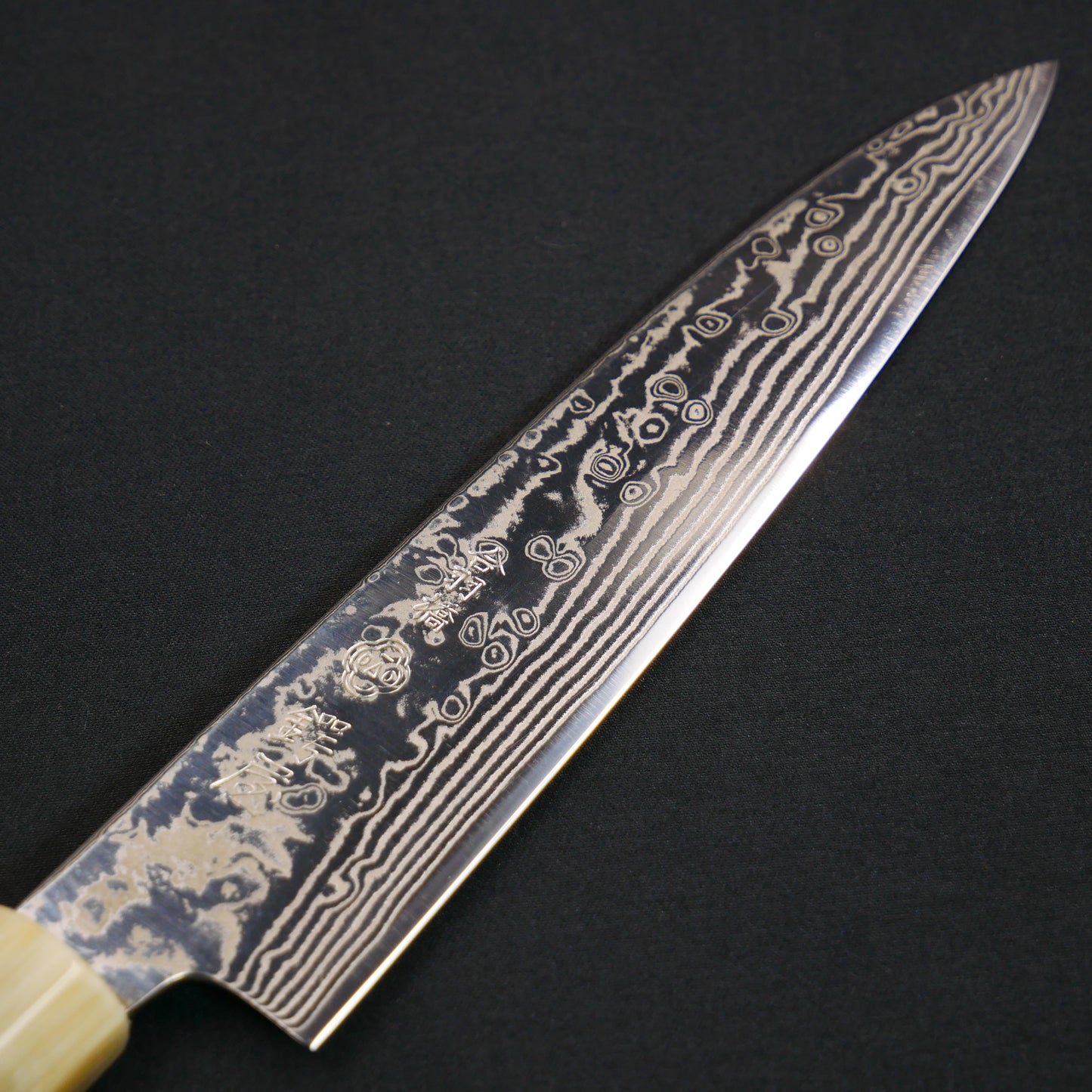 吉田刃物 ZDP189 ダマスカス ペティ 黒檀八角柄