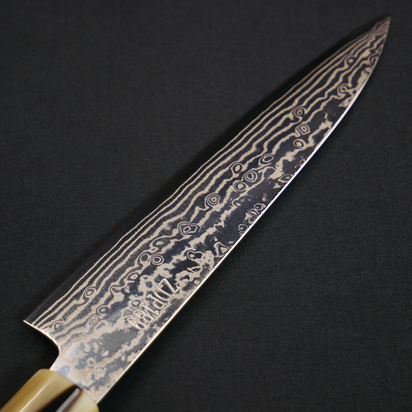 吉田刃物 ZDP189 ダマスカス ペティ 黒檀八角柄