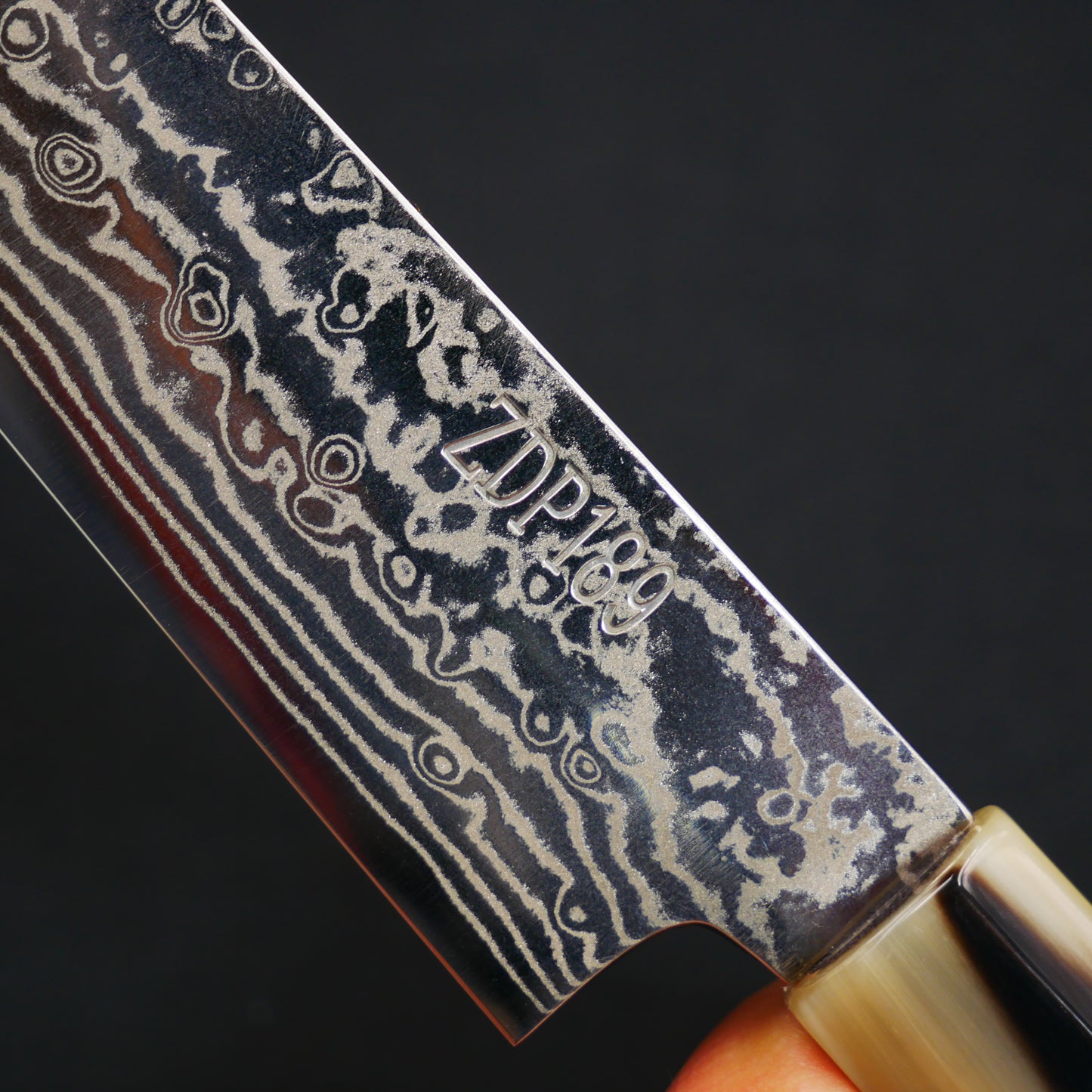 吉田刃物 ZDP189 ダマスカス ペティ 黒檀八角柄