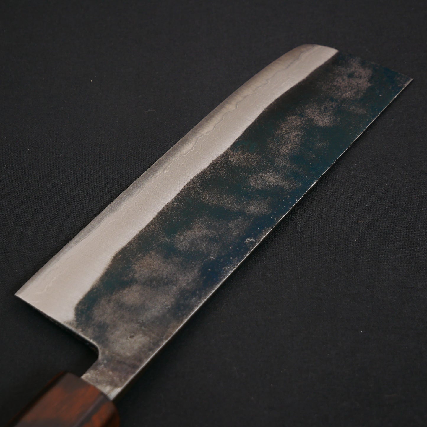 White#2 Carbon Steel Kurouchi Nakiri Walnut Octagonal Handle