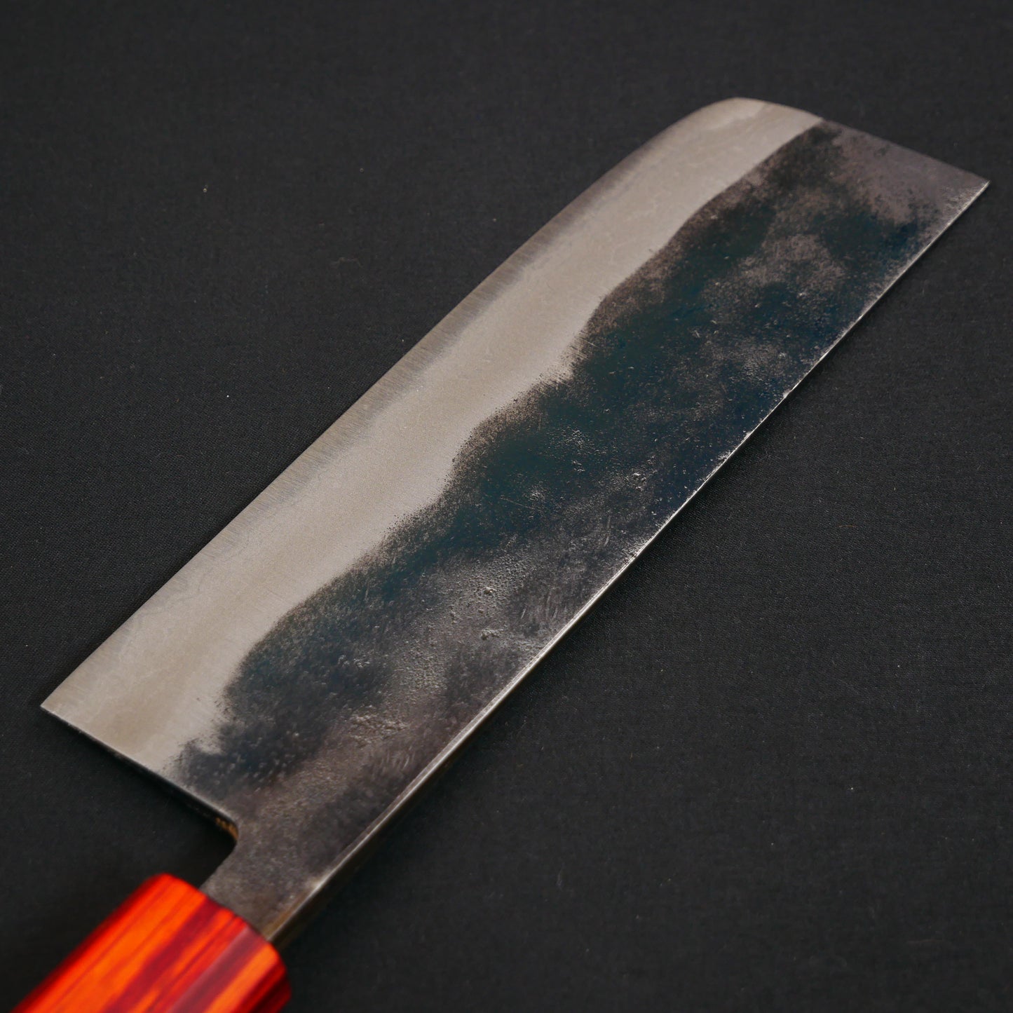 White#2 Carbon Steel Kurouchi Nakiri Walnut Octagonal Handle