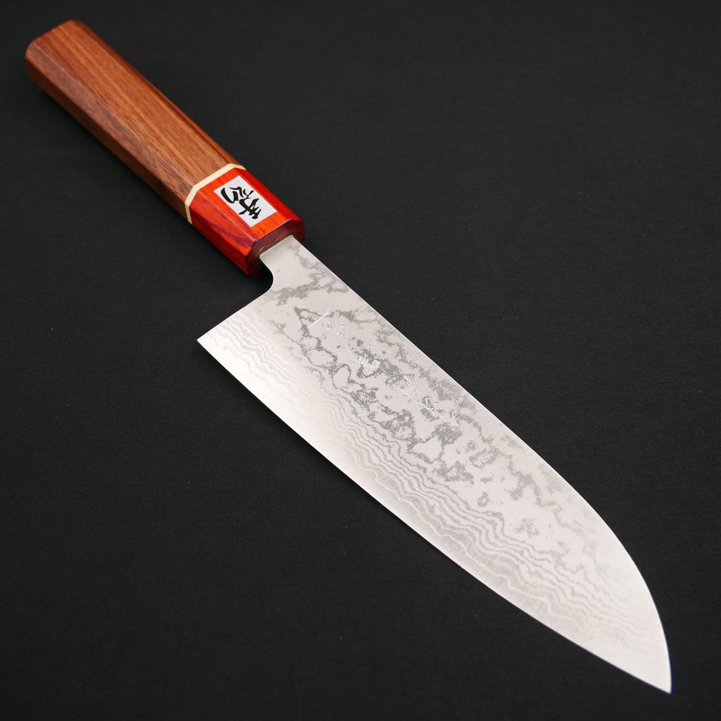 VG10 Damascus Santoku Walnut Octagonal Handle
