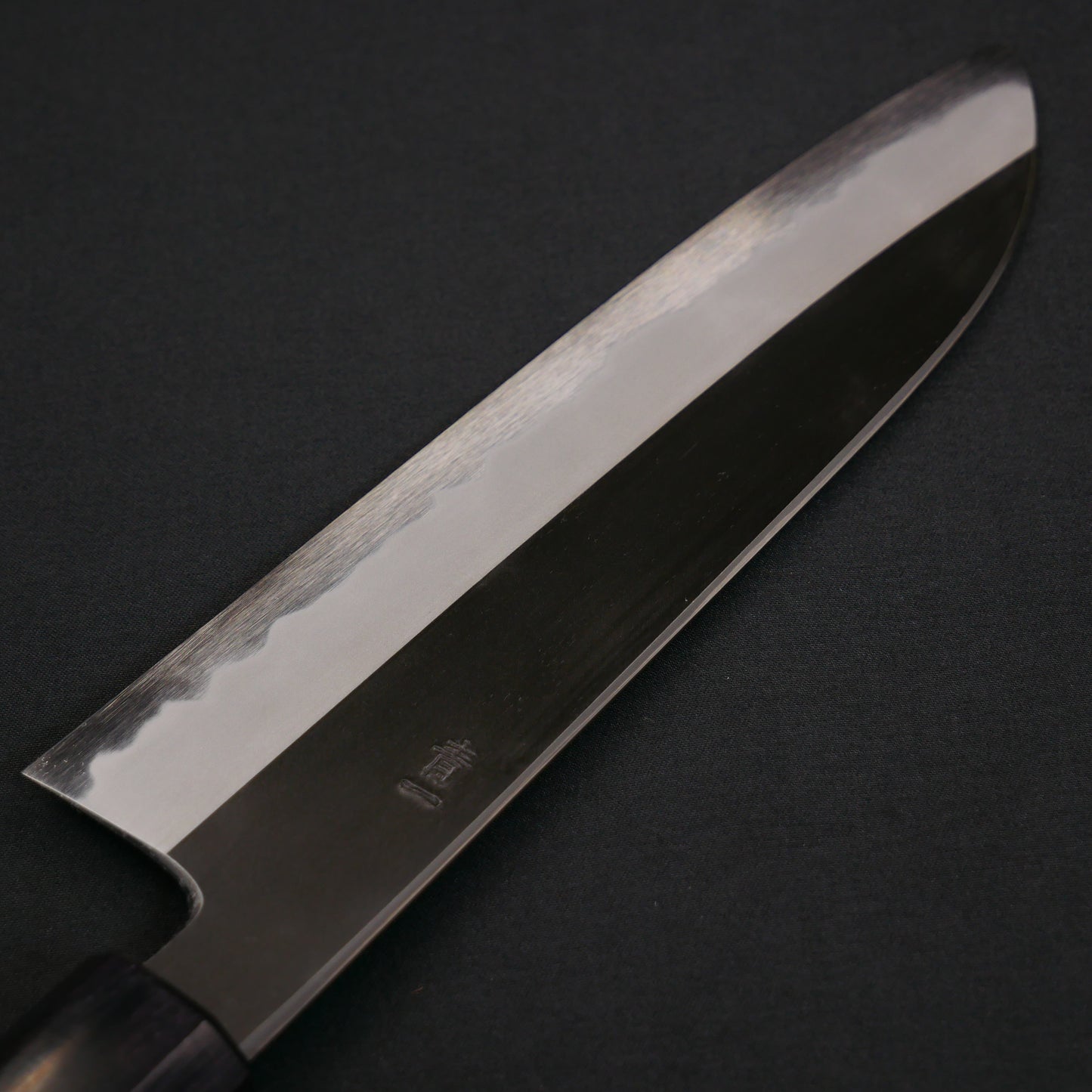 Blue#1 Carbon Steel Kurouchi Santoku Walnut Octagonal Handle
