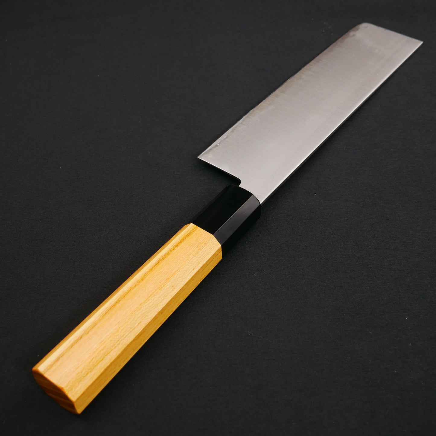 BlueSuper Carbon Steel Nakiri Zelkova Octagonal Handle