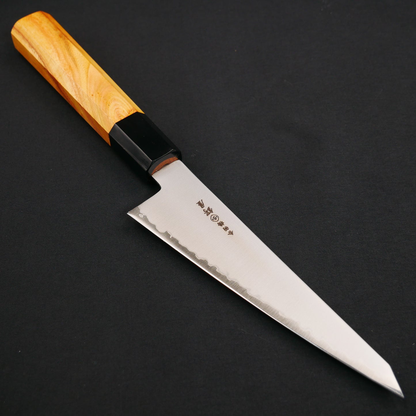 BlueSuper Carbon Steel Honesuki Zelkova Octagonal Handel (Double Bevel)