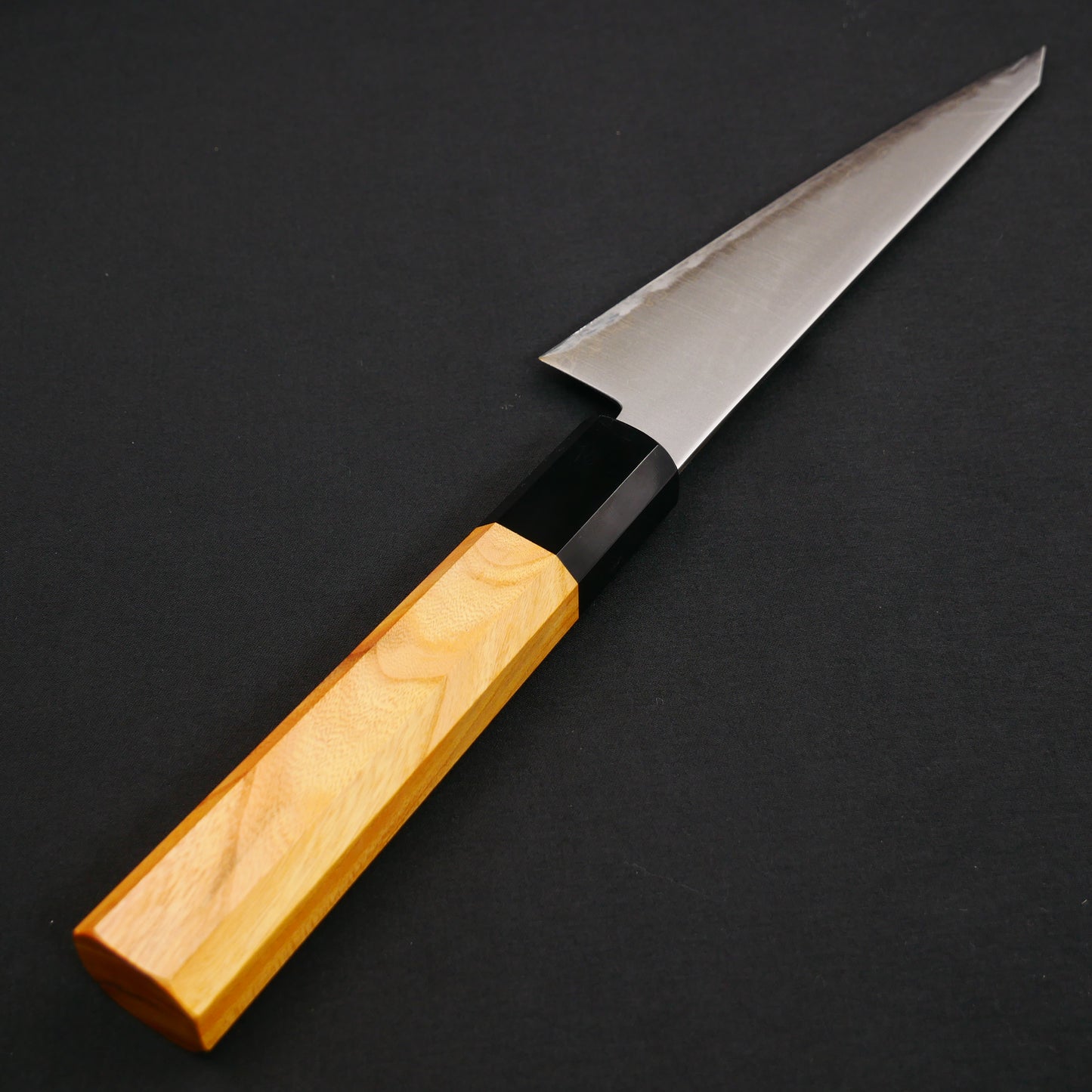 BlueSuper Carbon Steel Honesuki Zelkova Octagonal Handel (Double Bevel)