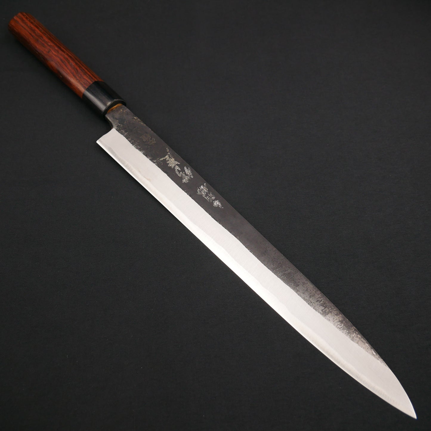 "Tanegashima" Blue#2 Carbon Steel Kurouchi Yanagiba Rosewood Handle