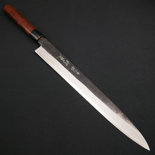 本種子島 青二鋼 黒打 柳刃 紫檀柄
