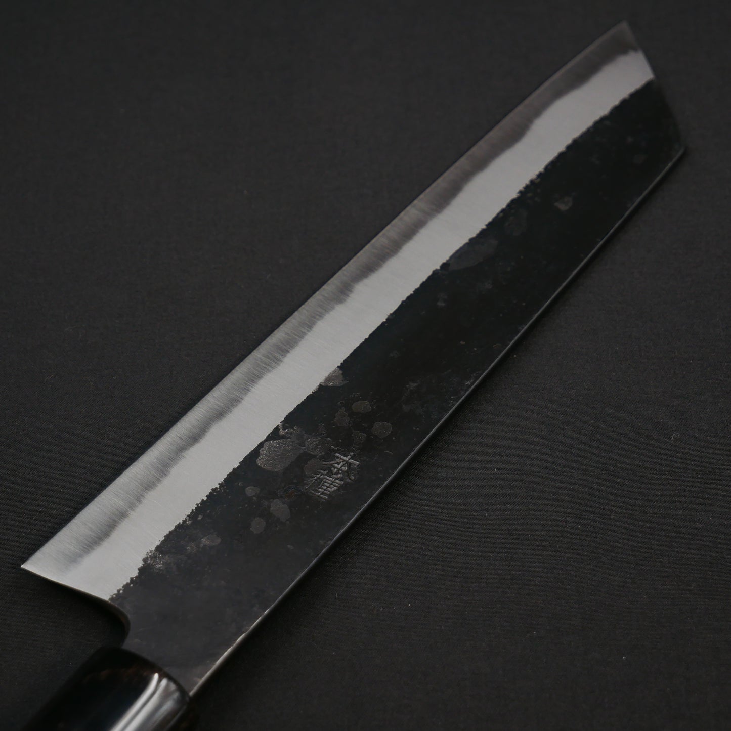 本種子島 青二鋼 黒打 切付牛刀 紫檀柄