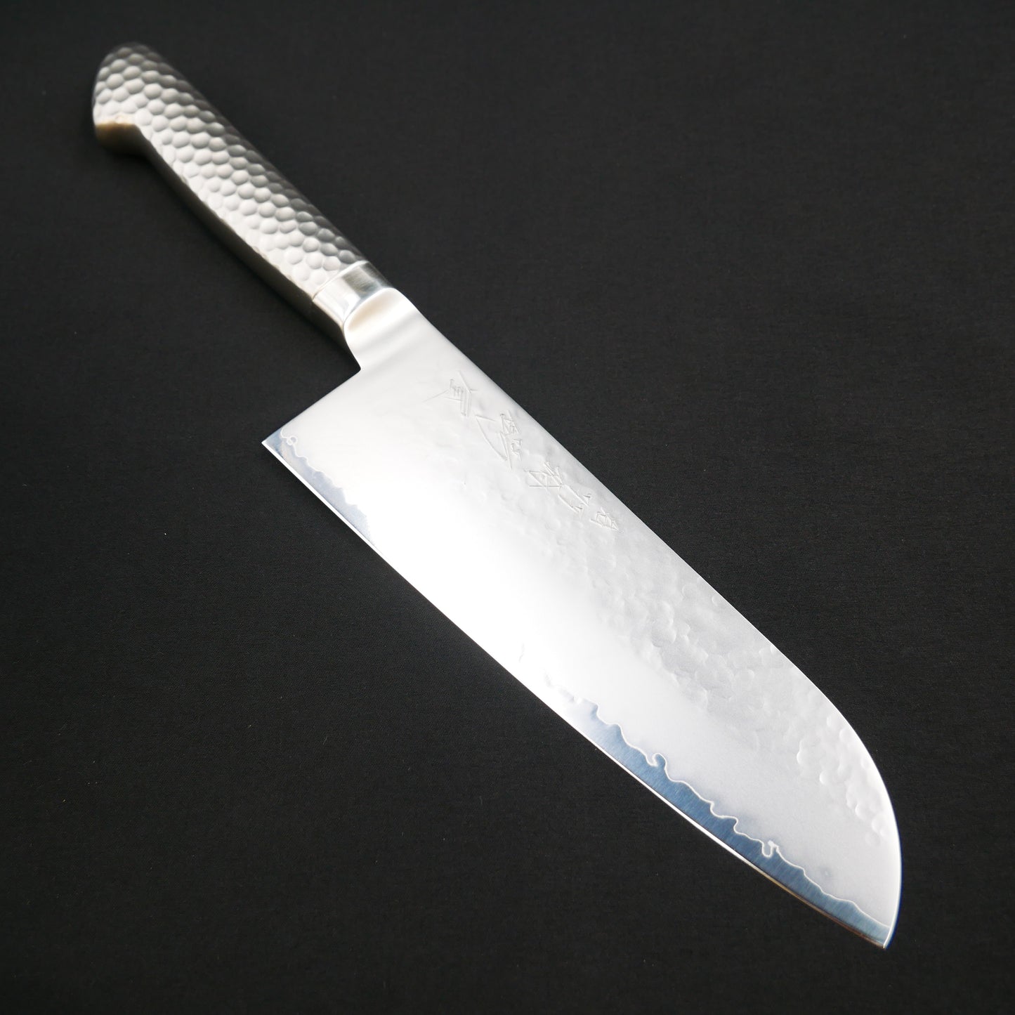 Molybdenum Steel Tsuchime Santoku Stainless Handle