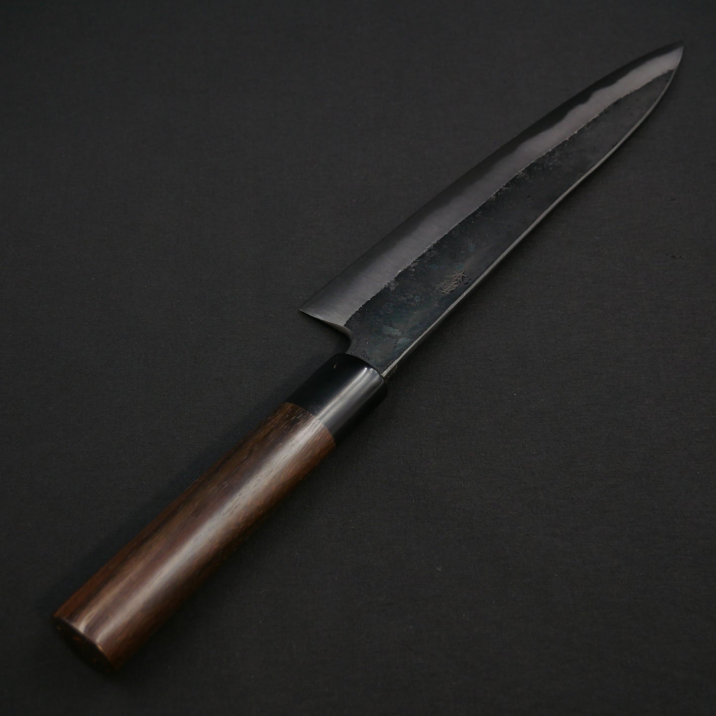 "Tanegashima" Blue#2 Carbon Steel Kurouchi Gyuto Rosewood Handle