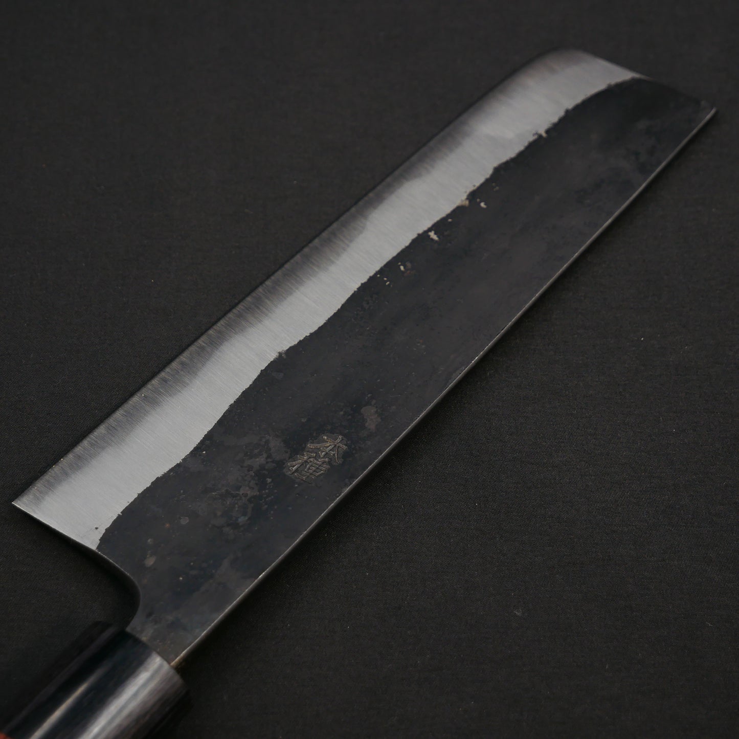 本種子島 青二鋼 黒打 菜切 紫檀柄