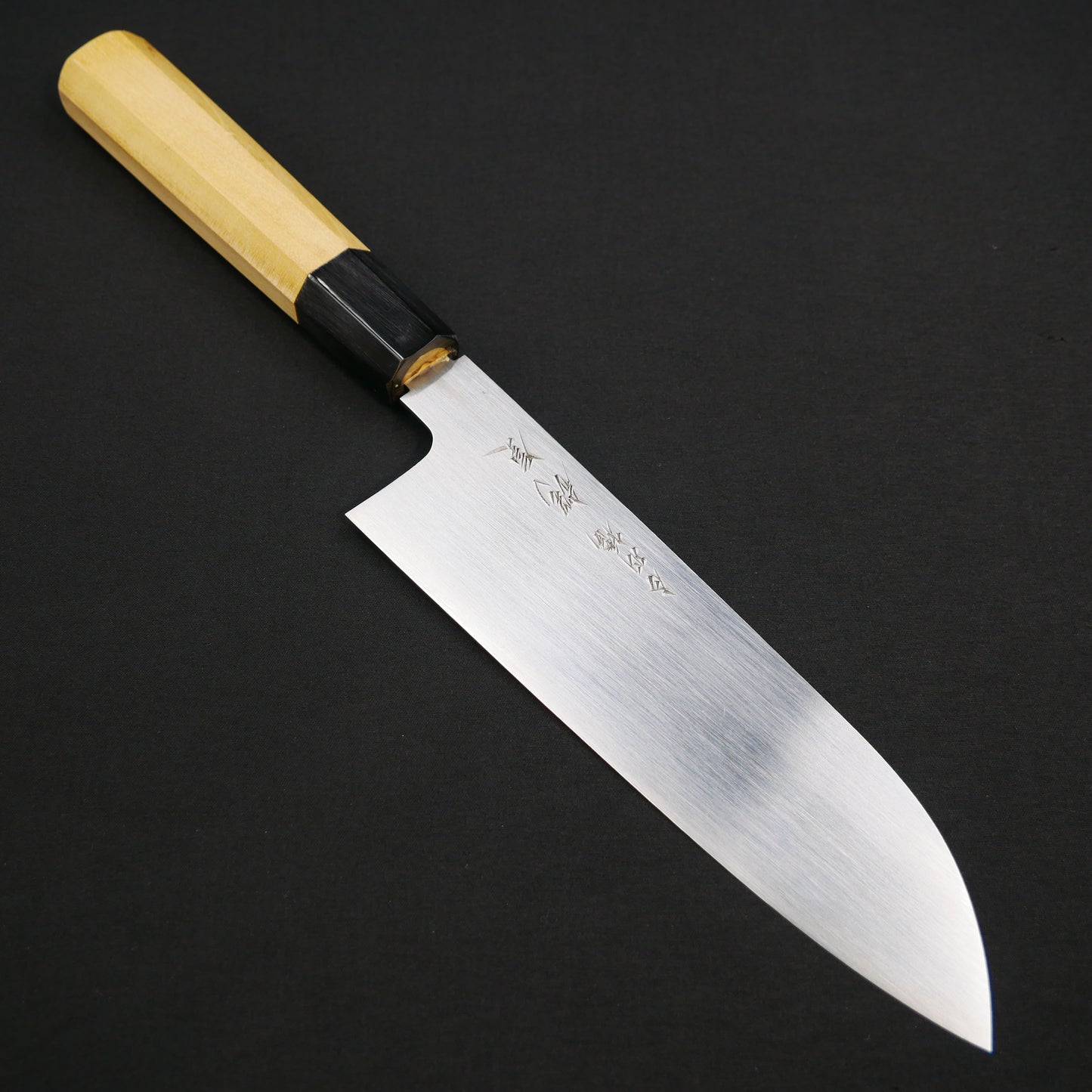 White#2 Carbon Steel Santoku Magnolia Octagonal Handle