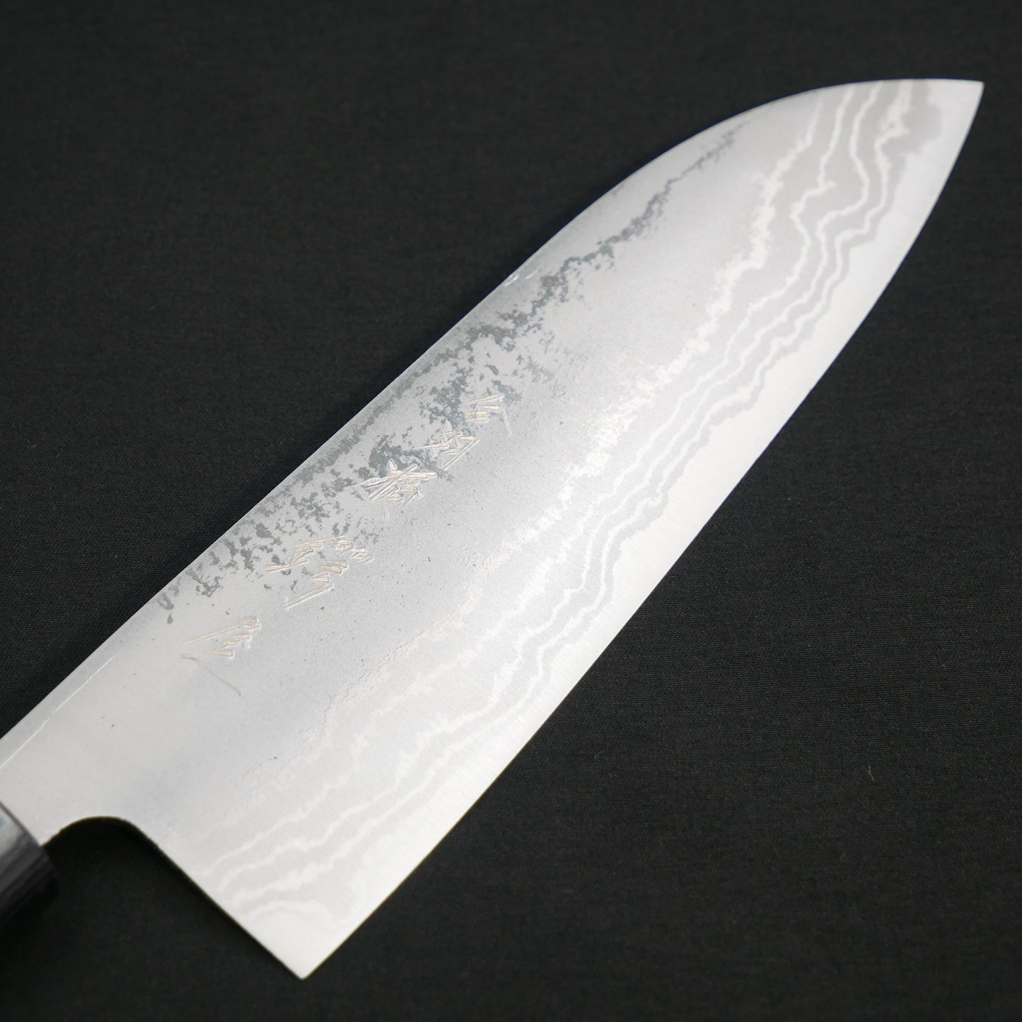 Blue#2 Carbon Steel Damascus Santoku Rosewood Handle