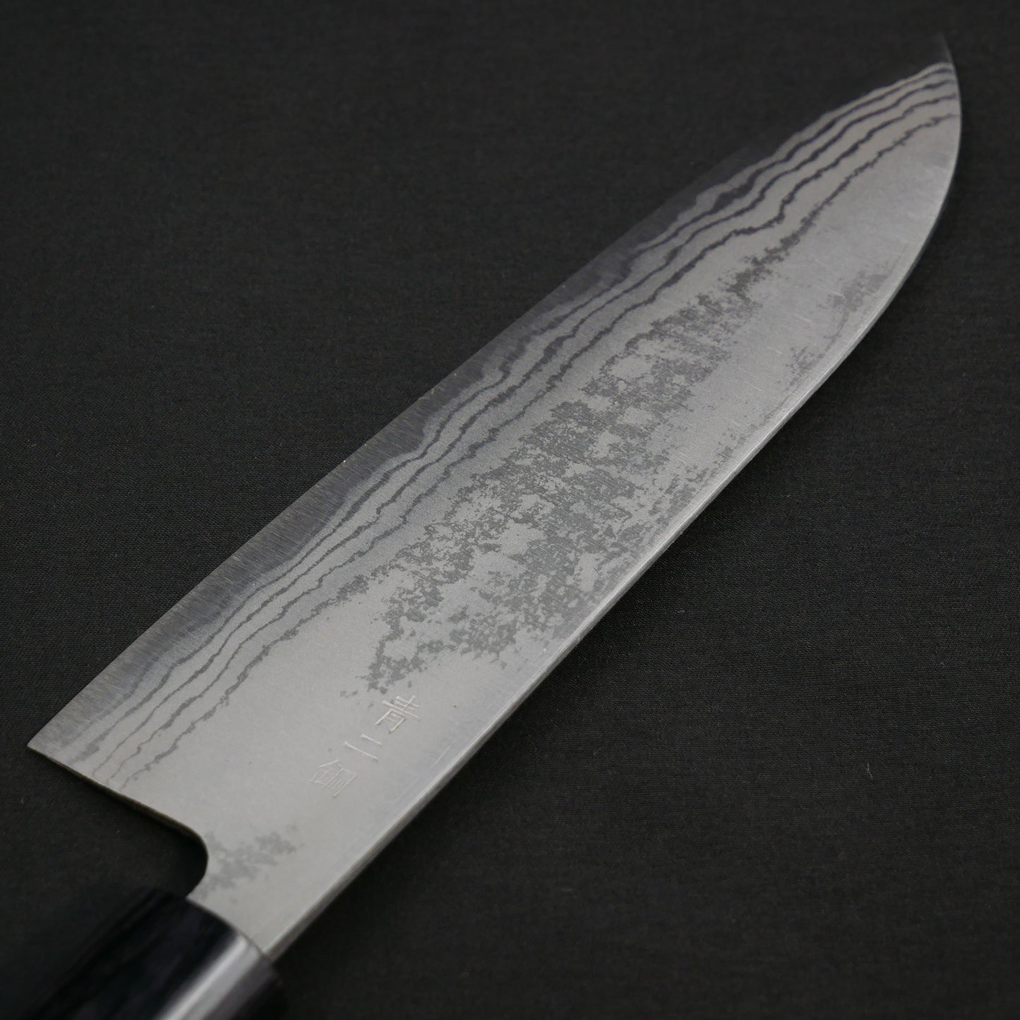 Blue#2 Carbon Steel Damascus Santoku Rosewood Handle