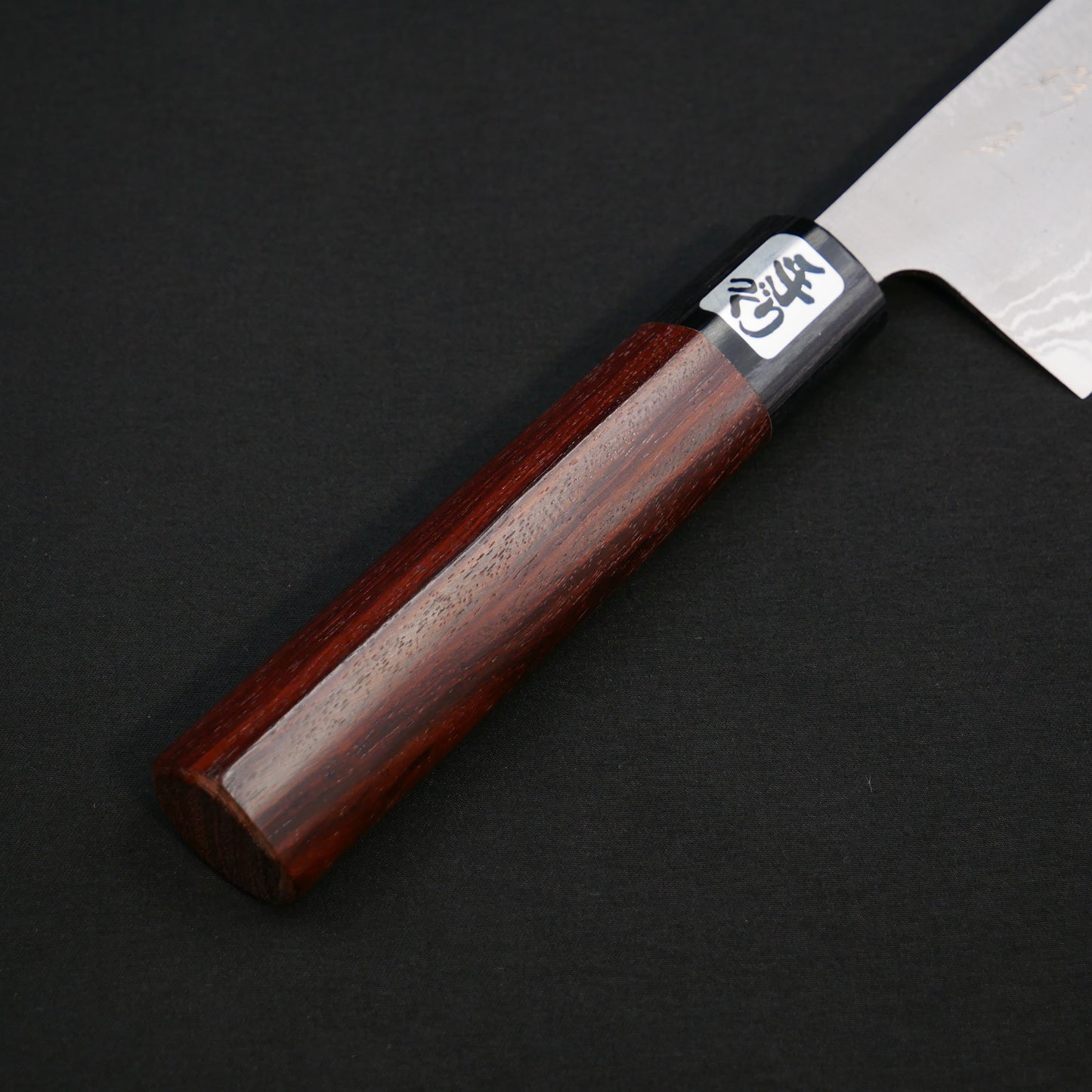 Blue#2 Carbon Steel Damascus Santoku Rosewood Handle