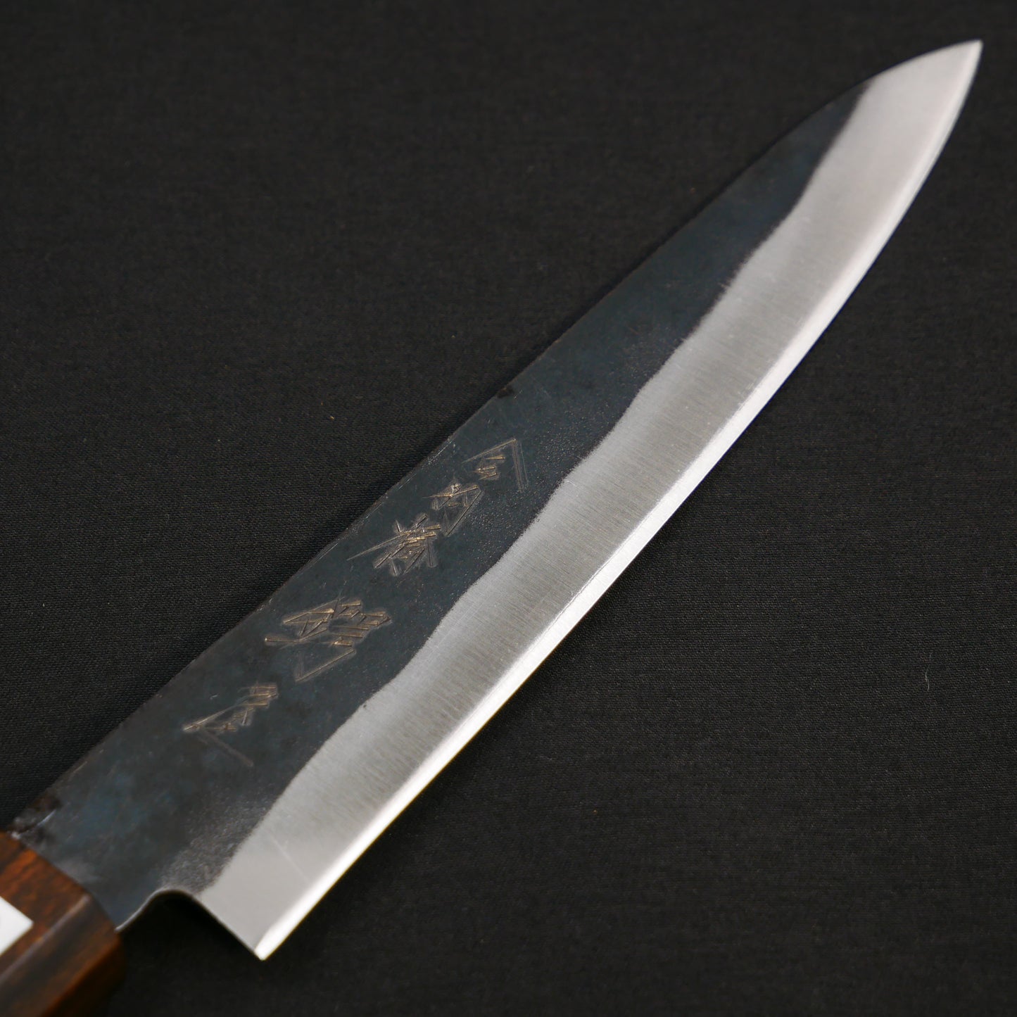青一鋼 黒打 ステンクラッド ペティ ウォールナット八角柄