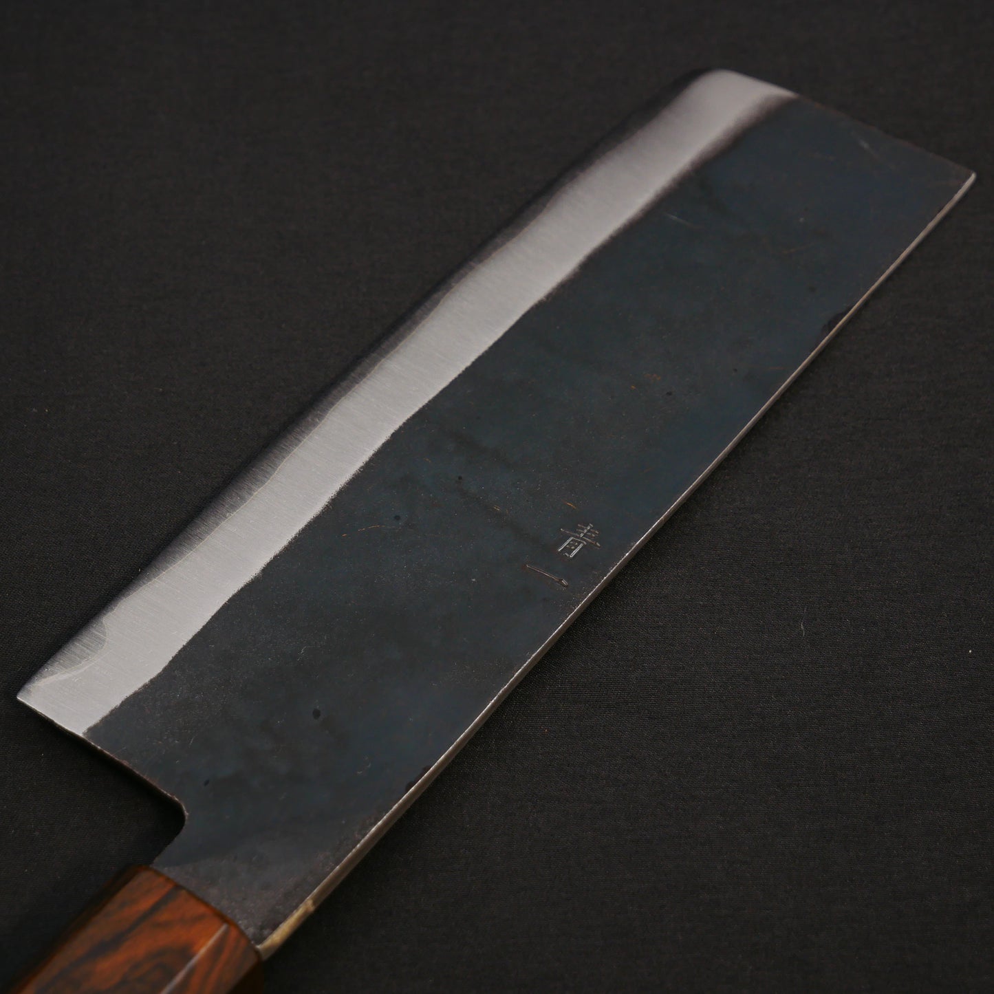 Blue#1 Carbon Steel Kurouchi StainlessClad Nakiri Walnut Octagonal handle