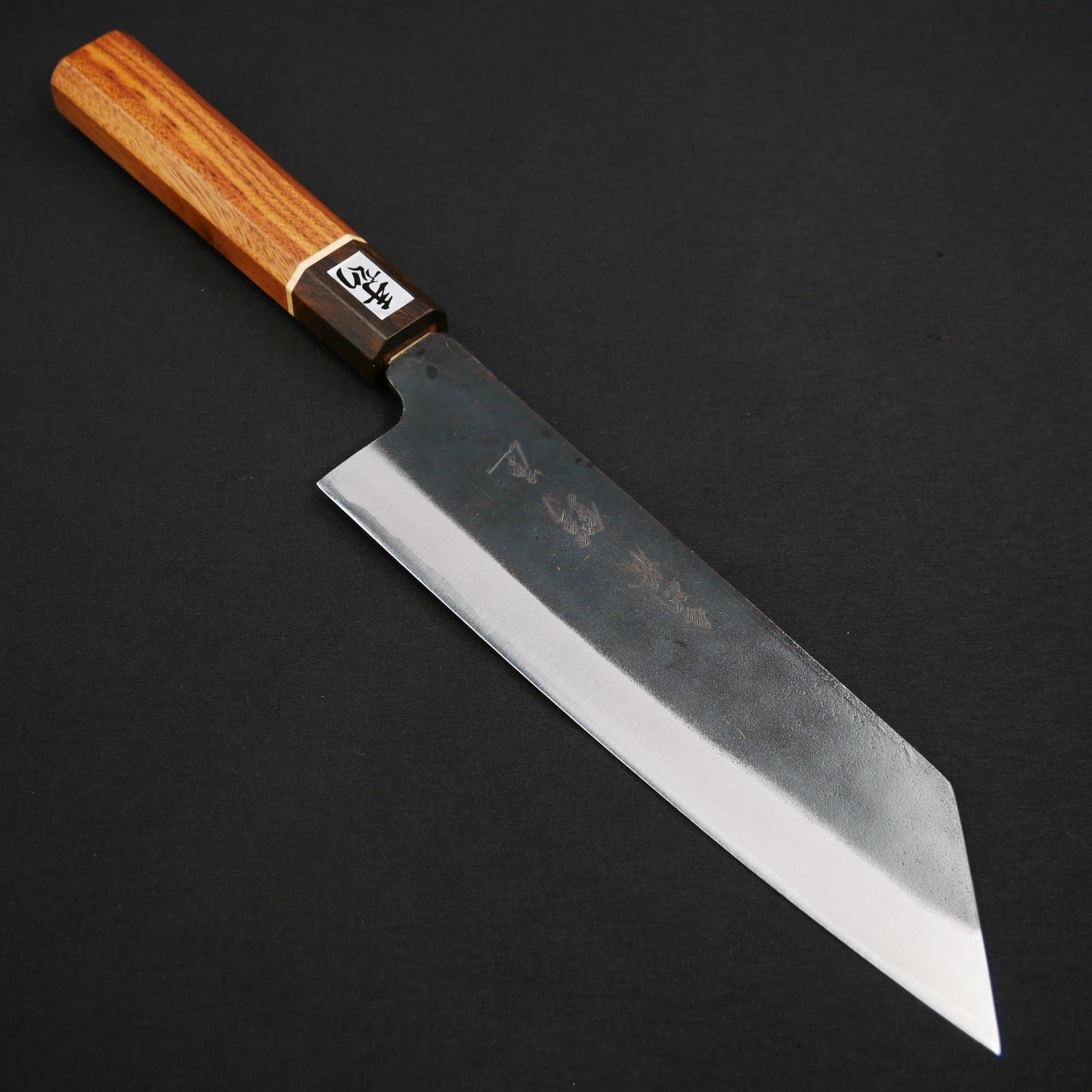 Blue#1 Carbon Steel Kurouchi StainlessClad Kiritsuke Gyuto Walnut Octagonal Handle